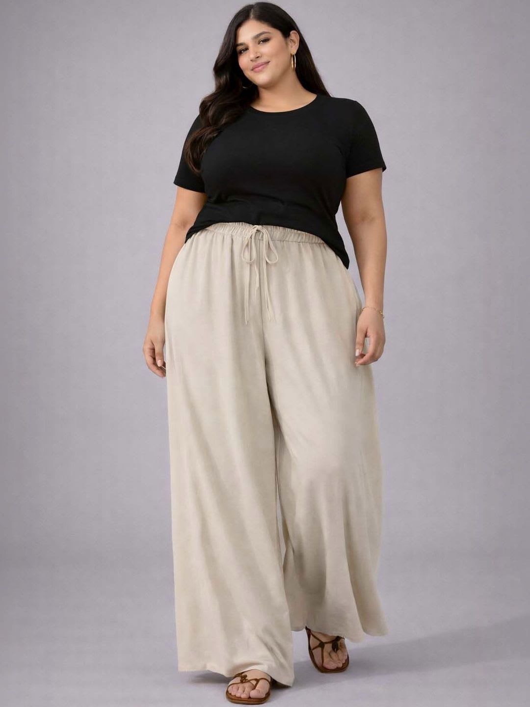 Stylecast X Kotty Women Solid High-Rise Wide Leg Pants - default view