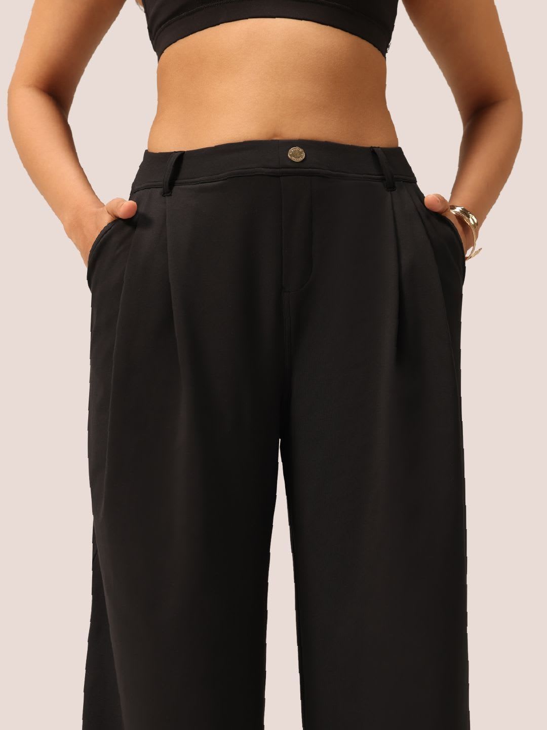 Blissclub Women Cloud Korean Baggy Fit Tall Pants - left view