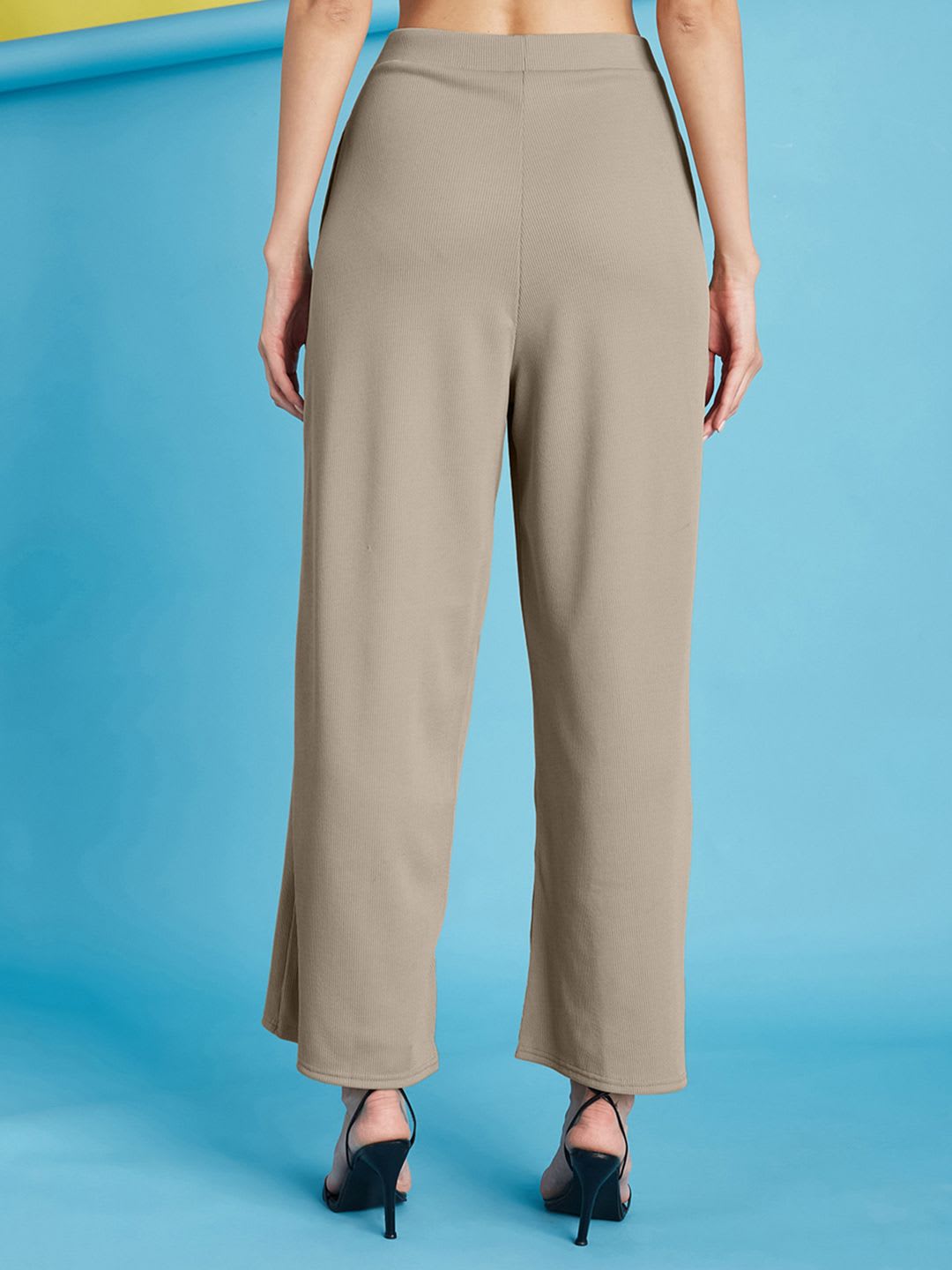 Selvia Women Easy Wash Regular Fit Mid-Rise Pleated Trousers - right view