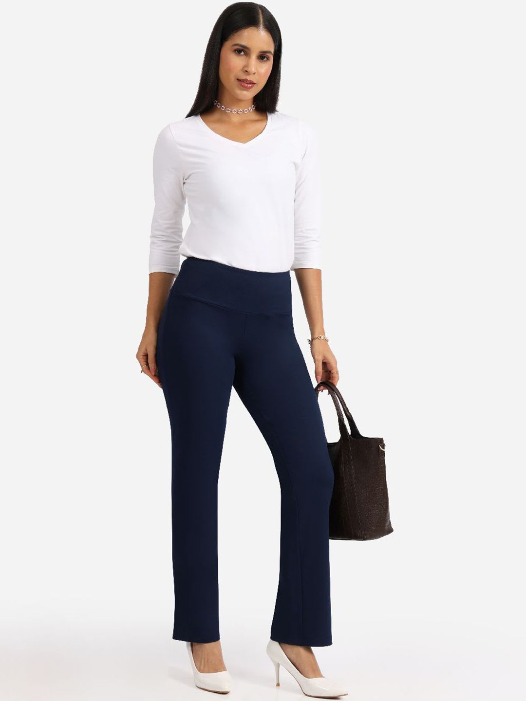 Blissclub Women The Ultimate Straight Pants Lite with invisible pocket - Tall - back view