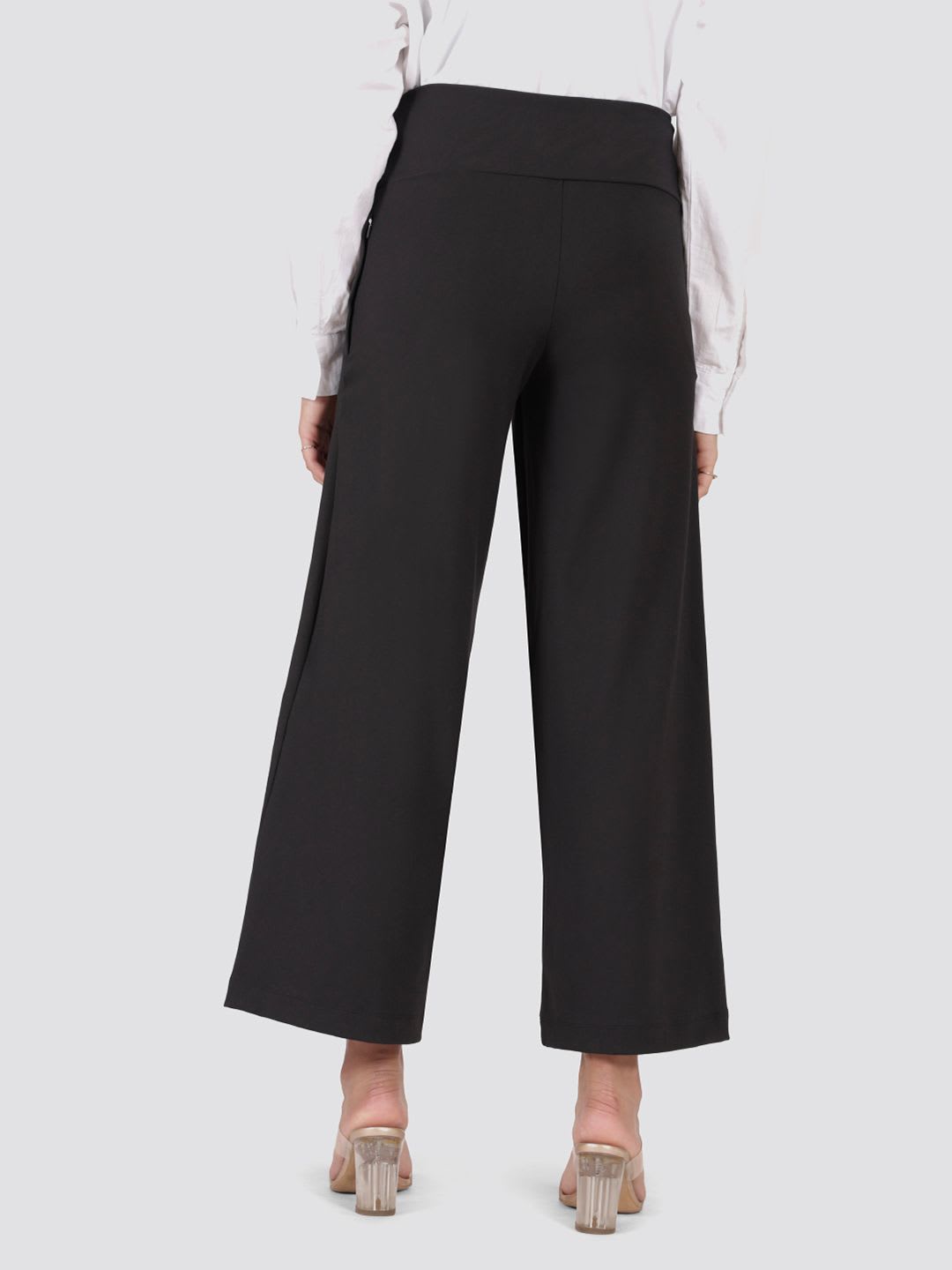 Blissclub Wide-leg high-waisted pants with zippered pockets - right view