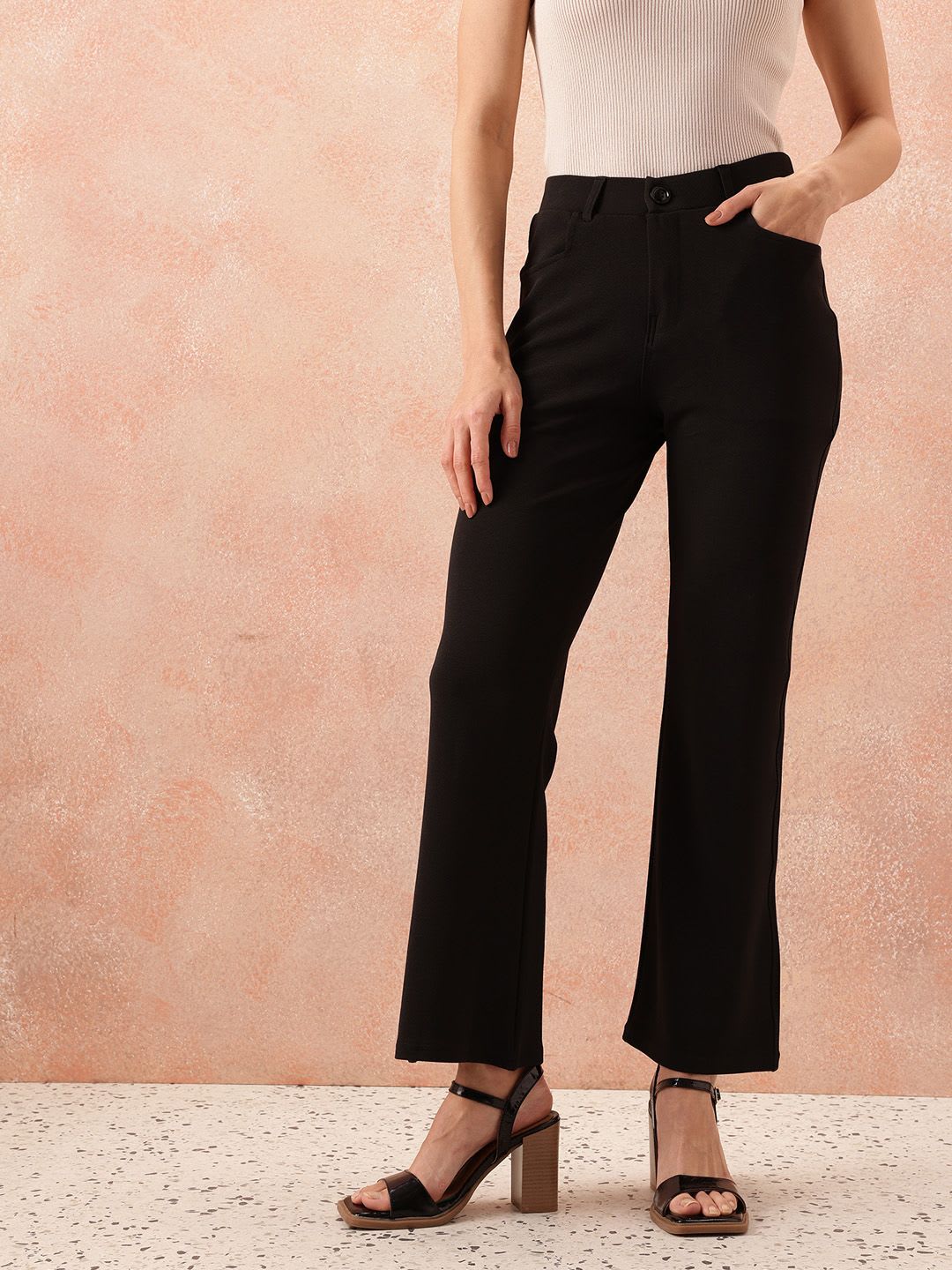 All About You Formals Women High-Rise Boot Cut Trousers - back view