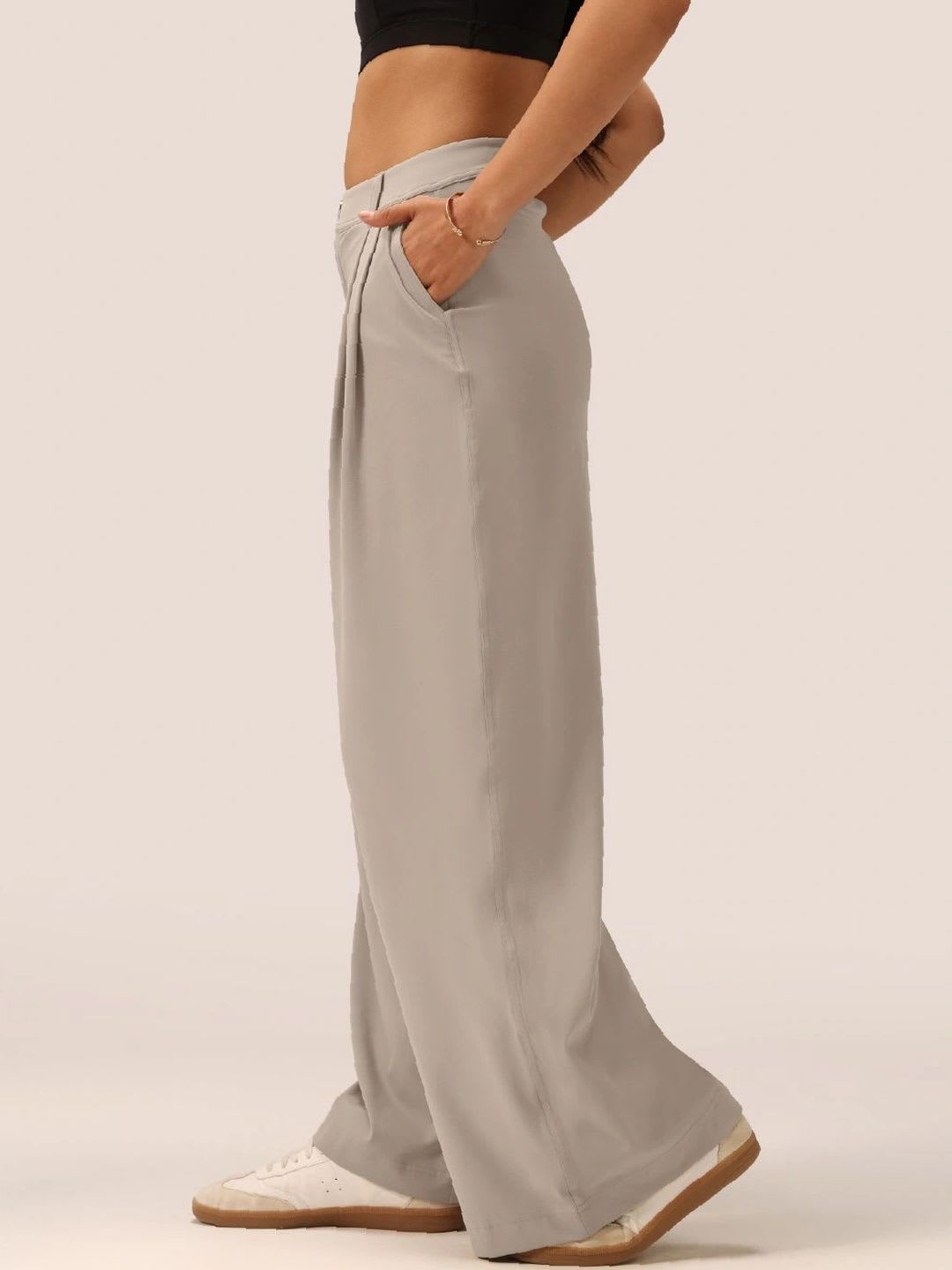 Blissclub Women Cloud Korean Baggy Fit Regular Pants - back view