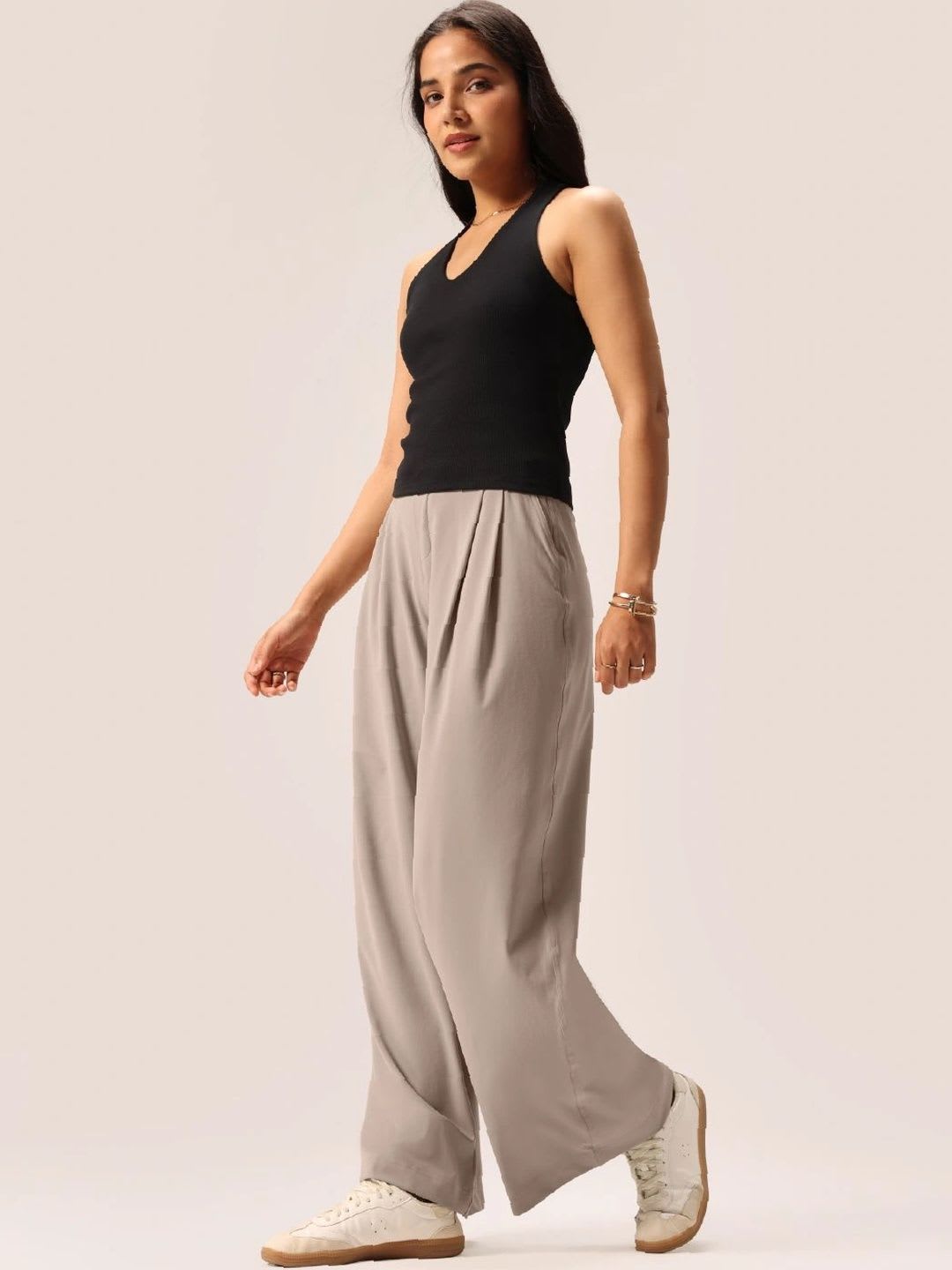 Blissclub Women Cloud Korean Baggy Fit Regular Pants - left view