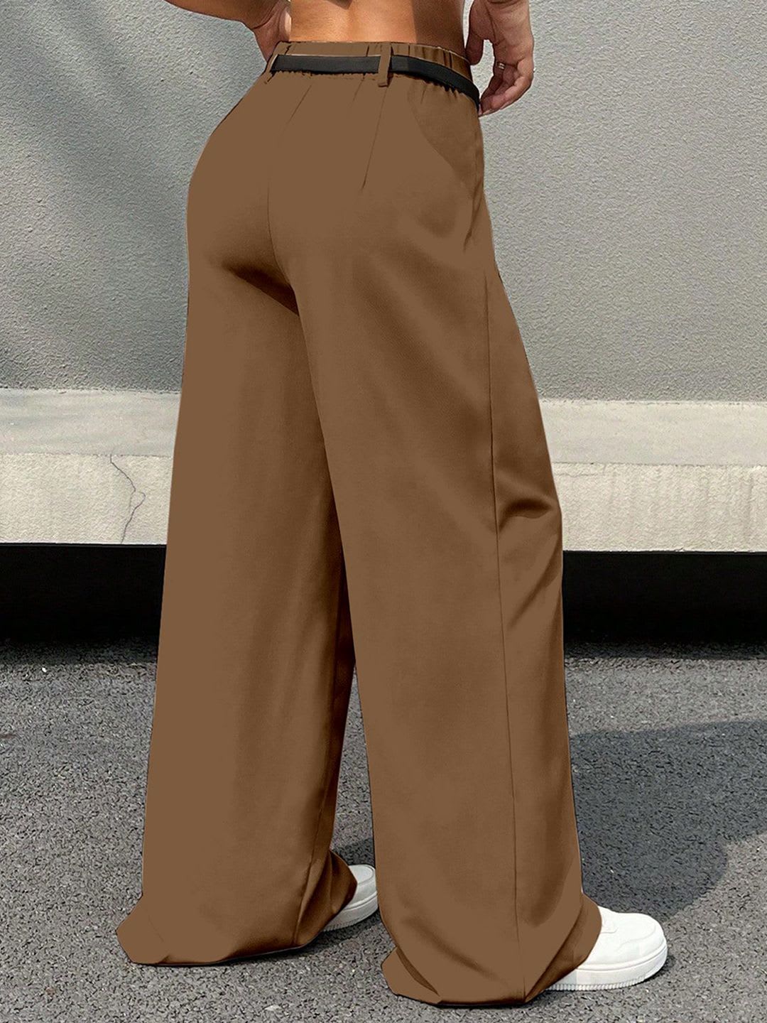 AAHWAN Women Relaxed Loose Fit High-Rise Trousers - right view