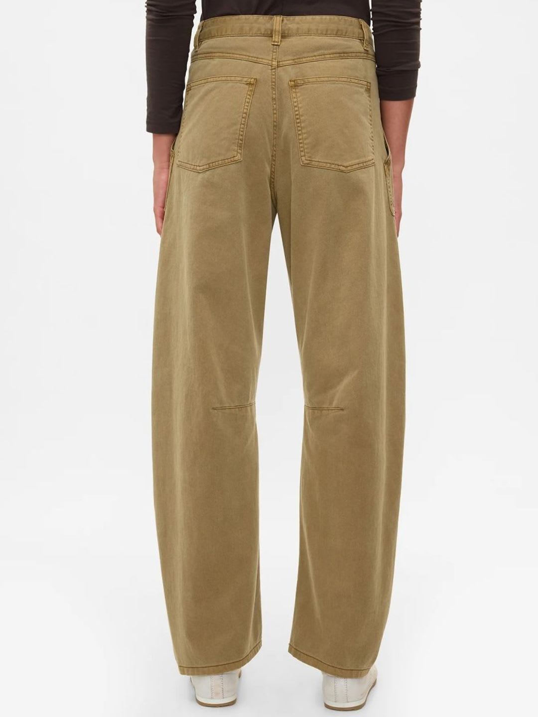 GAP Women Relaxed Barrel Fit Pure Cotton Cargo Trousers - back view