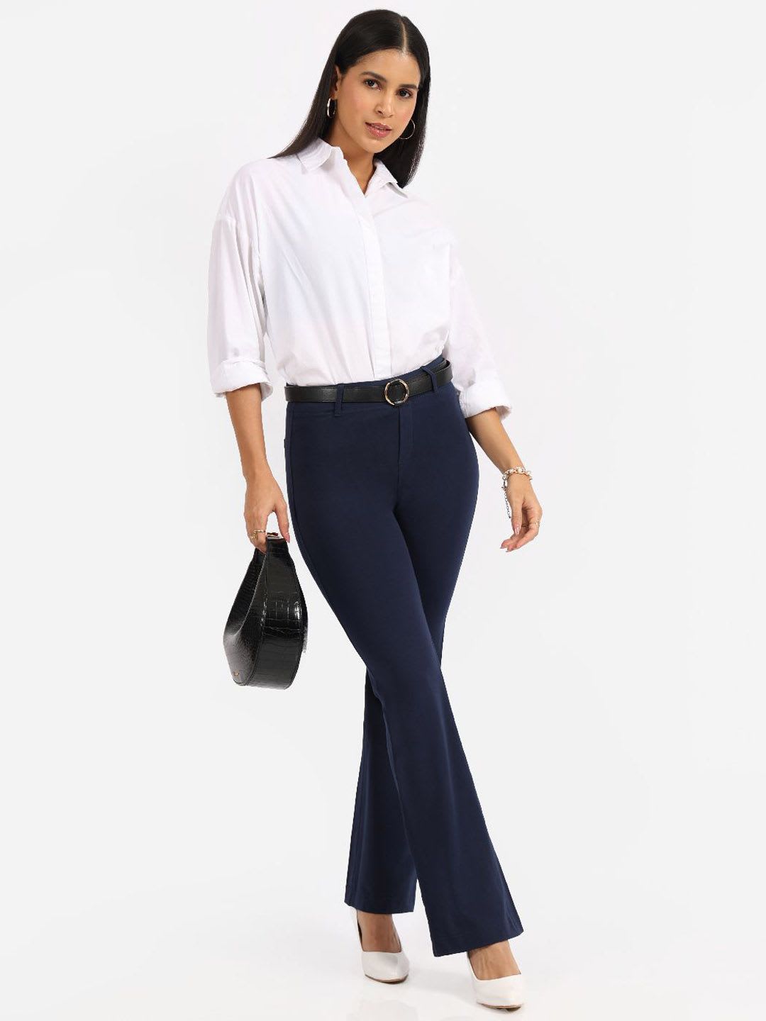Blissclub Women AM PM Cotton Flare Pants Lite with slit pockets - left view
