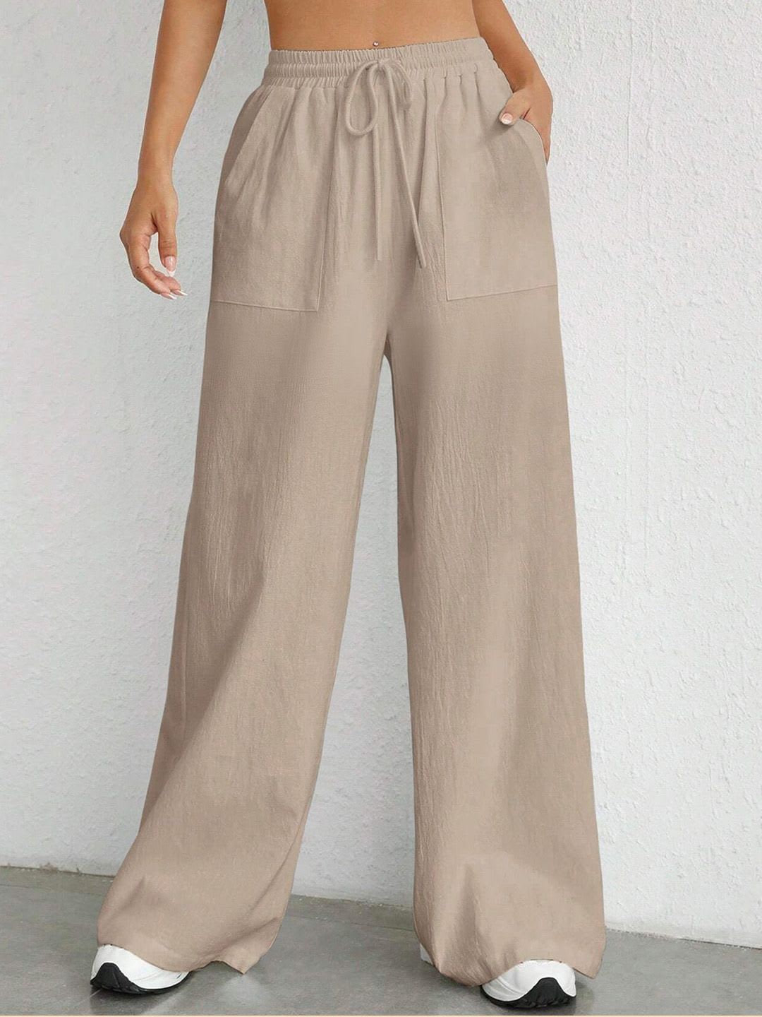 Stylecast X Slyck Women Comfort Loose Fit High-Rise Pleated Trousers - default view