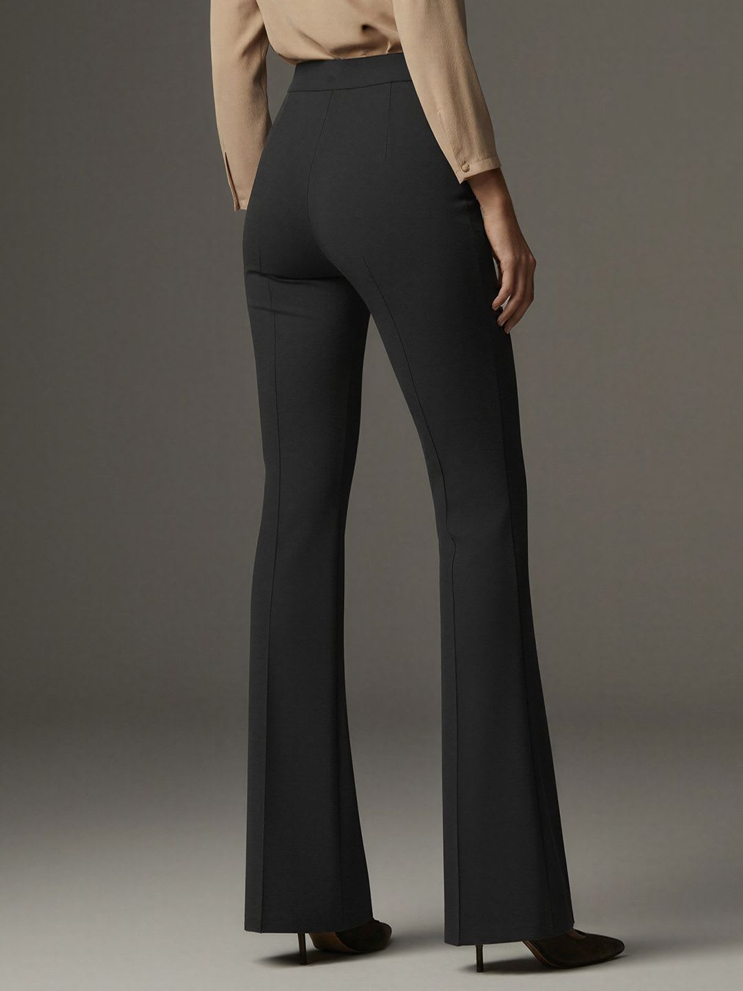 ADDYVERO Women Black High-Rise Easy Wash Wide Leg Trousers - right view