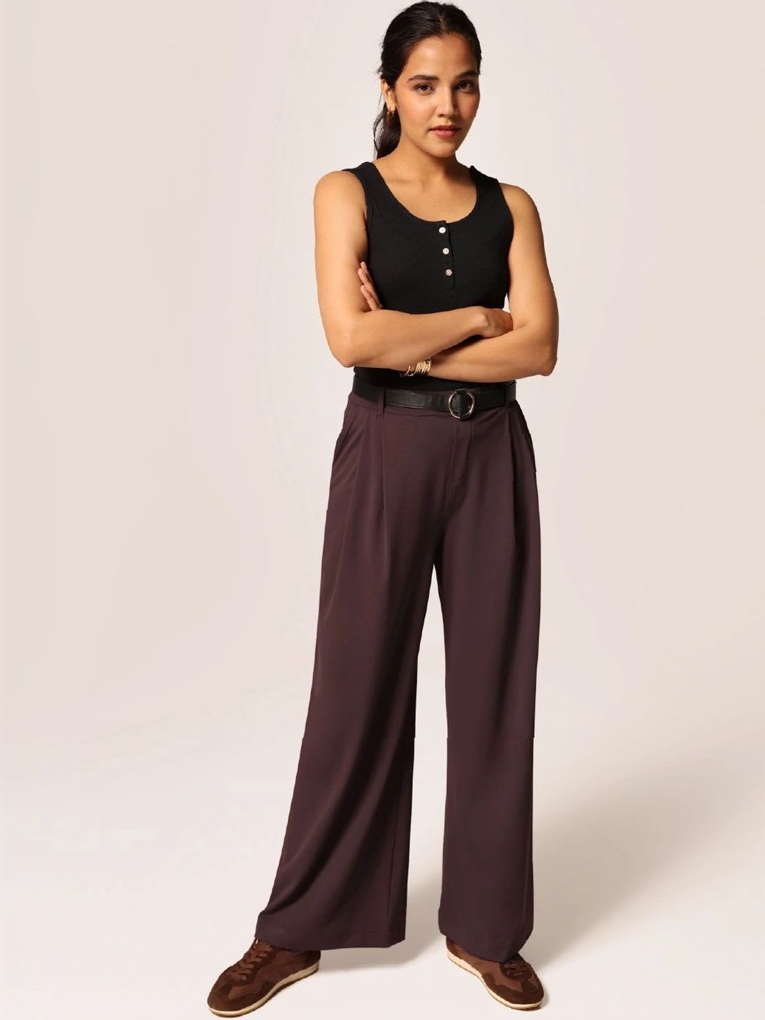 Blissclub Women Cloud Korean Baggy Fit Tall Pants - left view