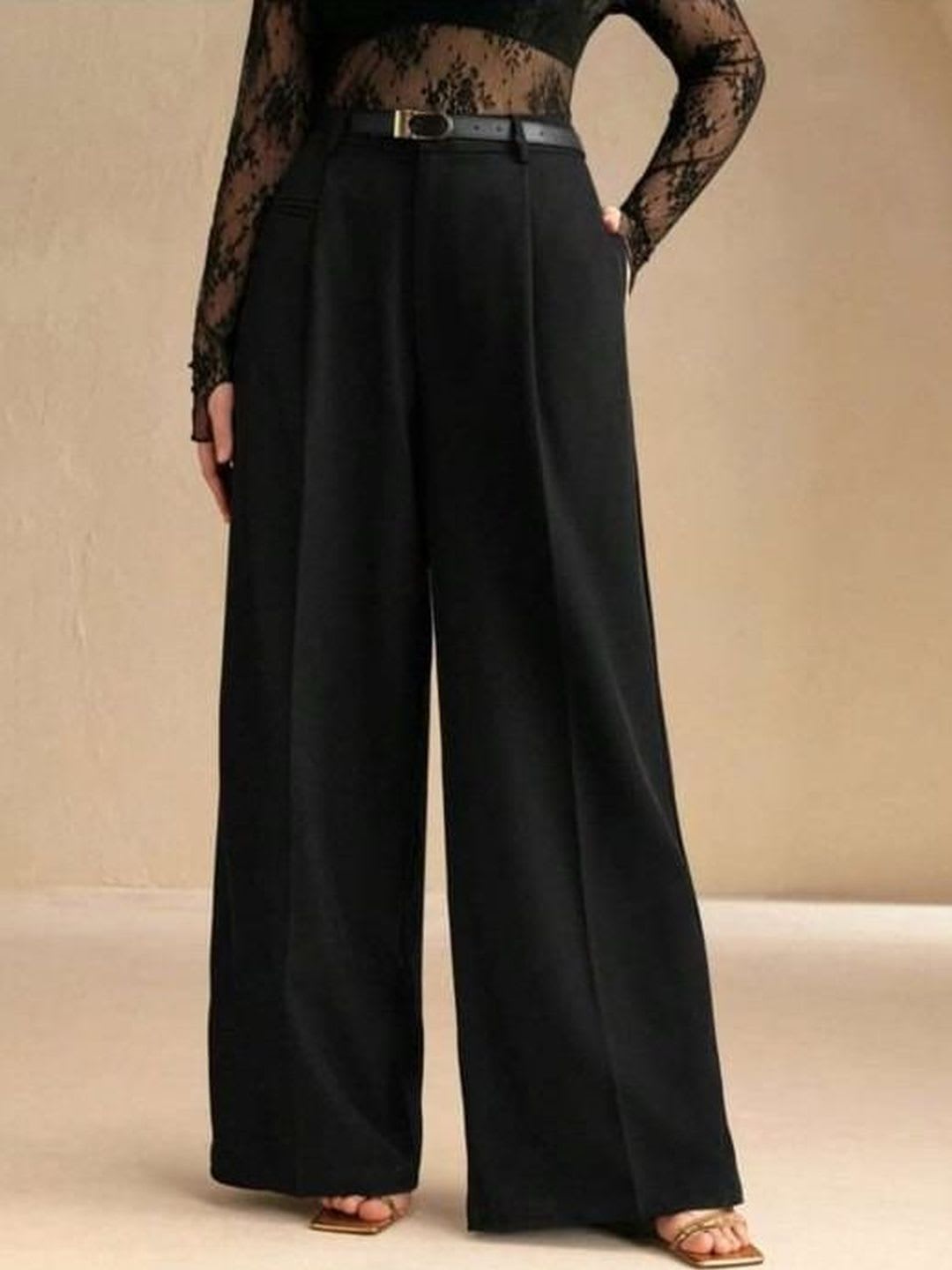 BROADSTAR Women Smart Loose Fit High-Rise Easy Wash Trousers - right view
