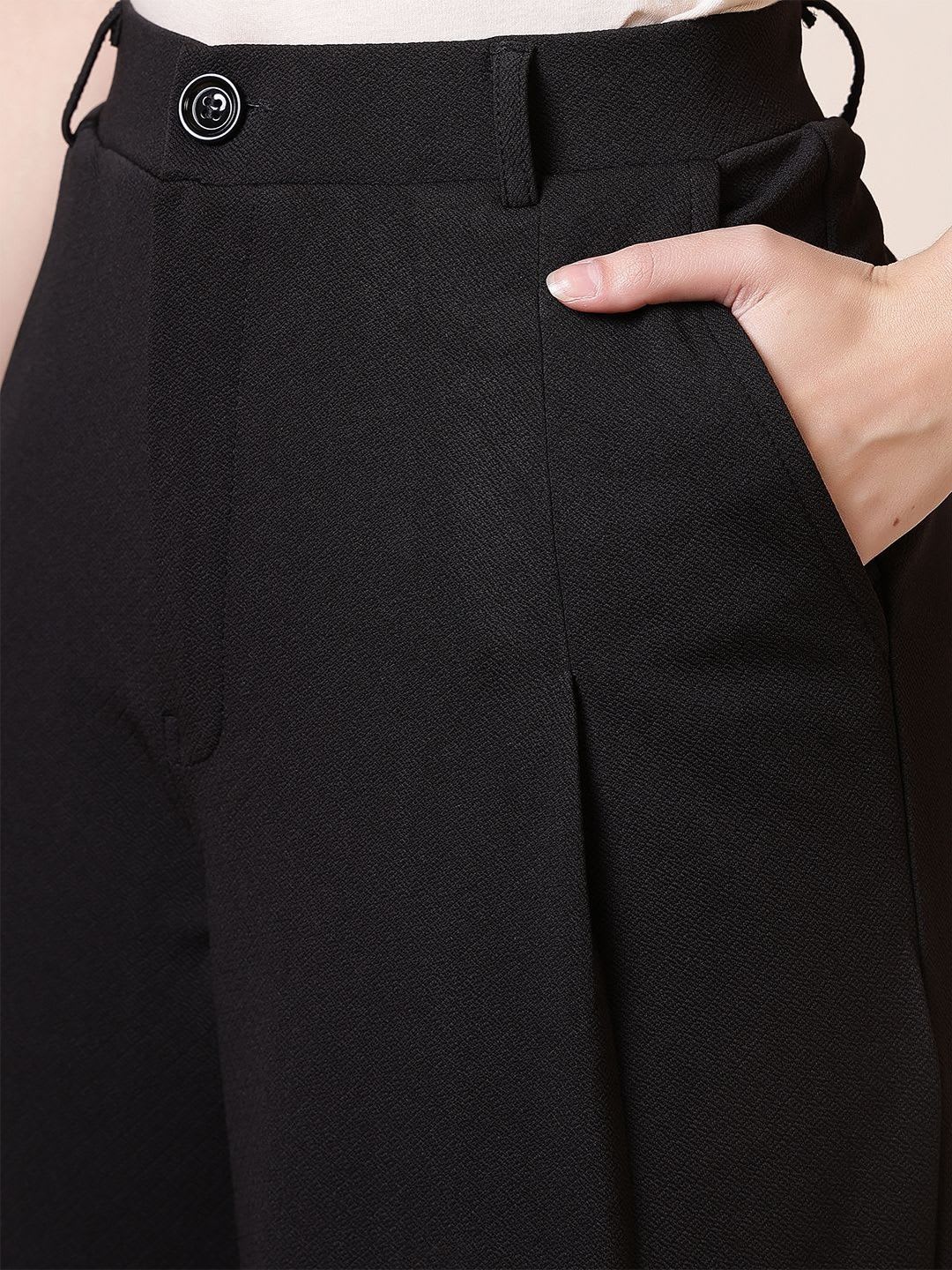 All About You Formals Women High-Rise Wrinkle Free Pleated Trousers - right view