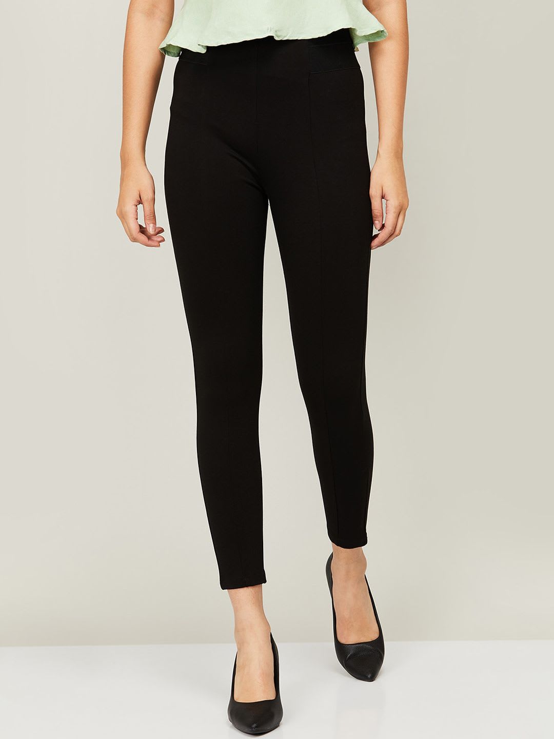 CODE by Lifestyle Women Black Solid Trousers - default view