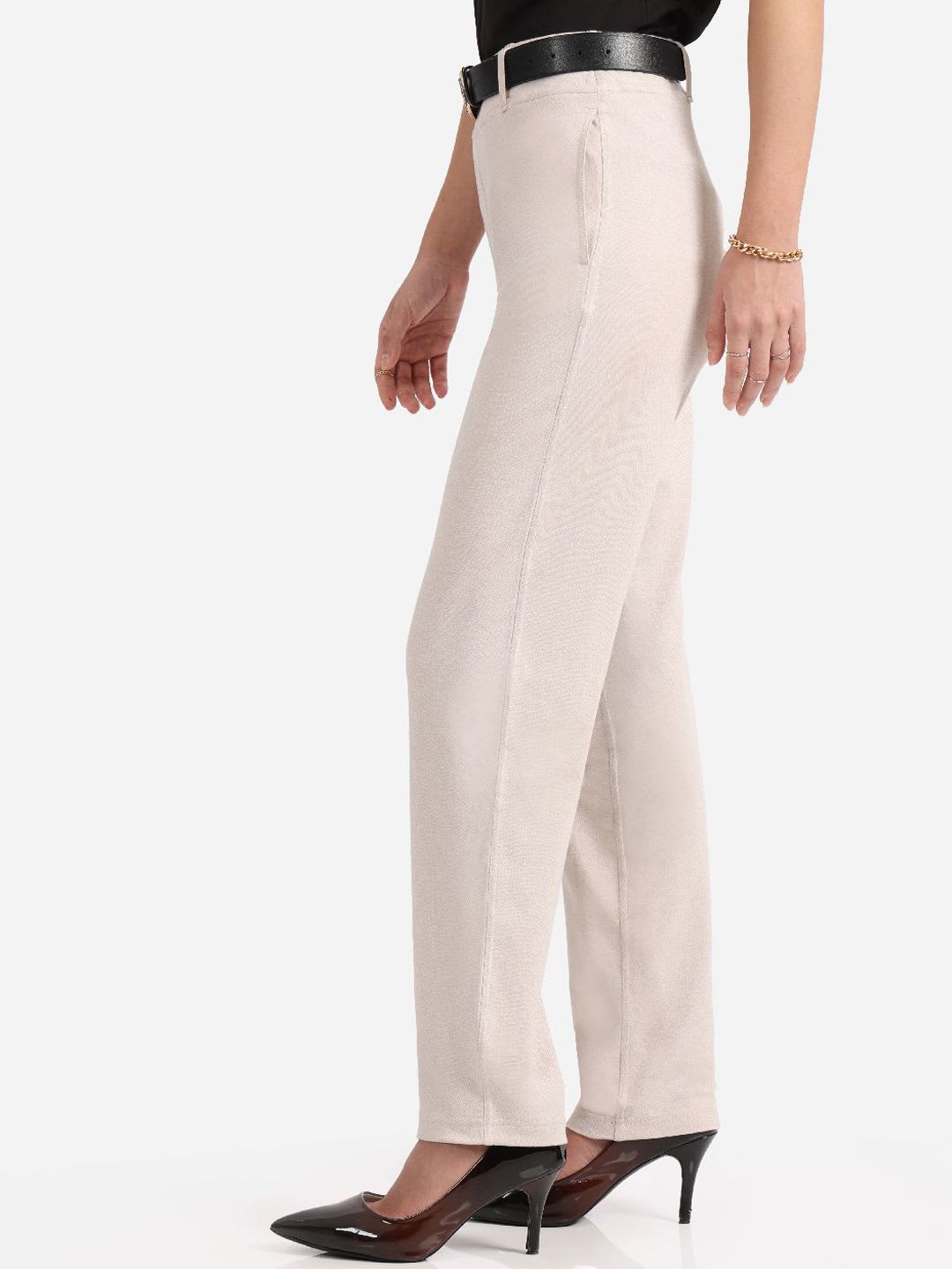Blissclub Women Work To Wine Twill Straight Pants with Belt loops - back view