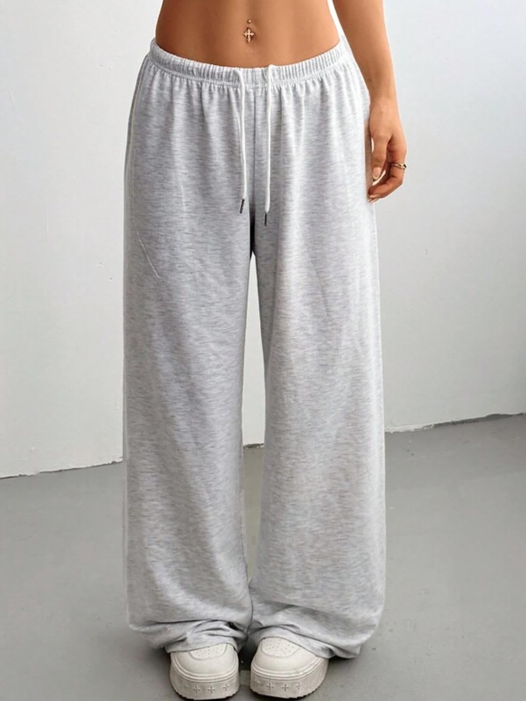 SZN Women Grey Cotton Relaxed Fit Solid Trousers - default view
