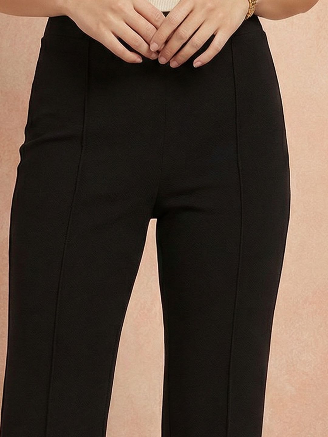 All About You Formals Women High Rise Straight Fit Formal Trousers - right view