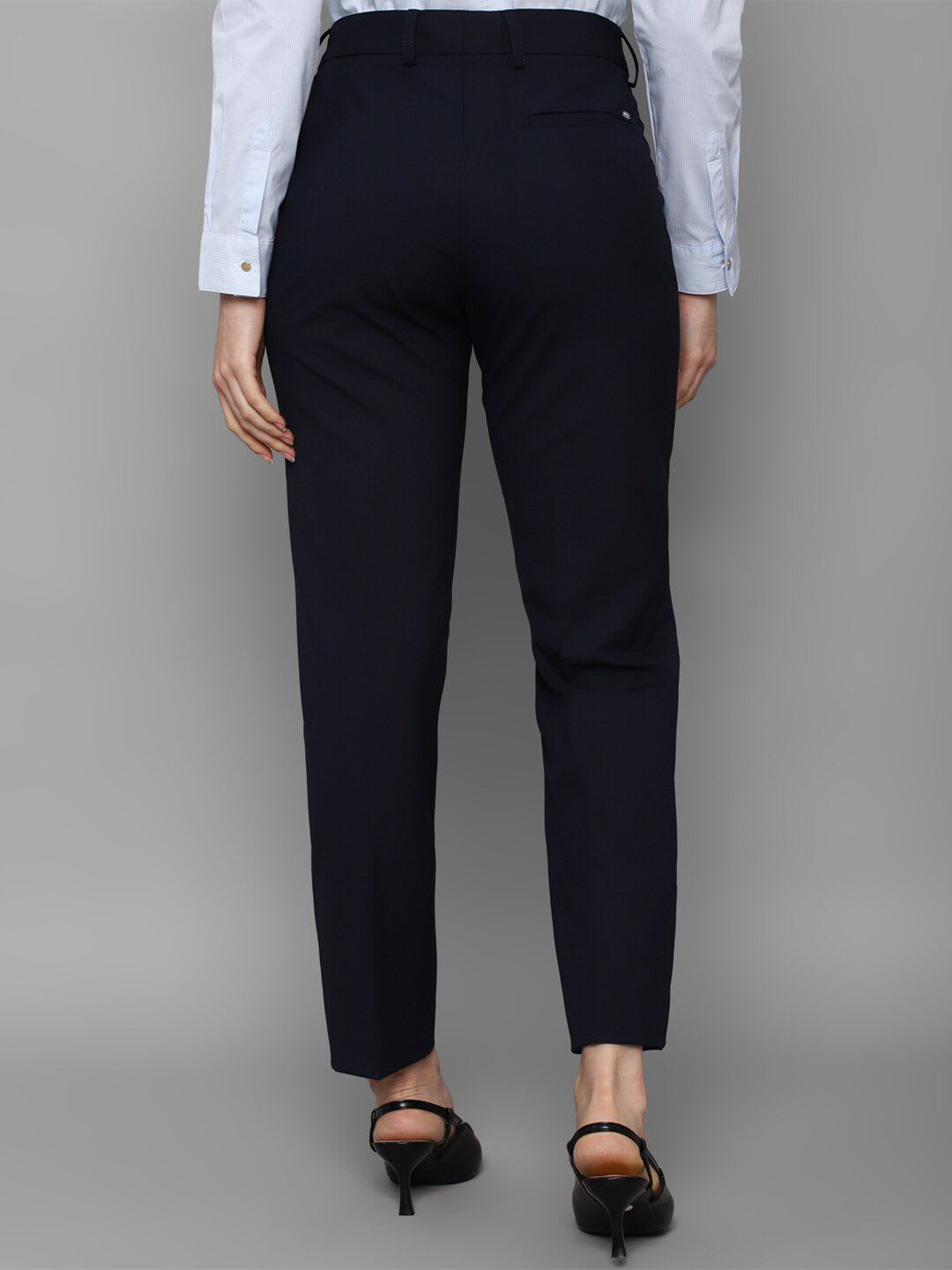 Allen Solly Woman Women Navy Blue Formal Trousers - back view