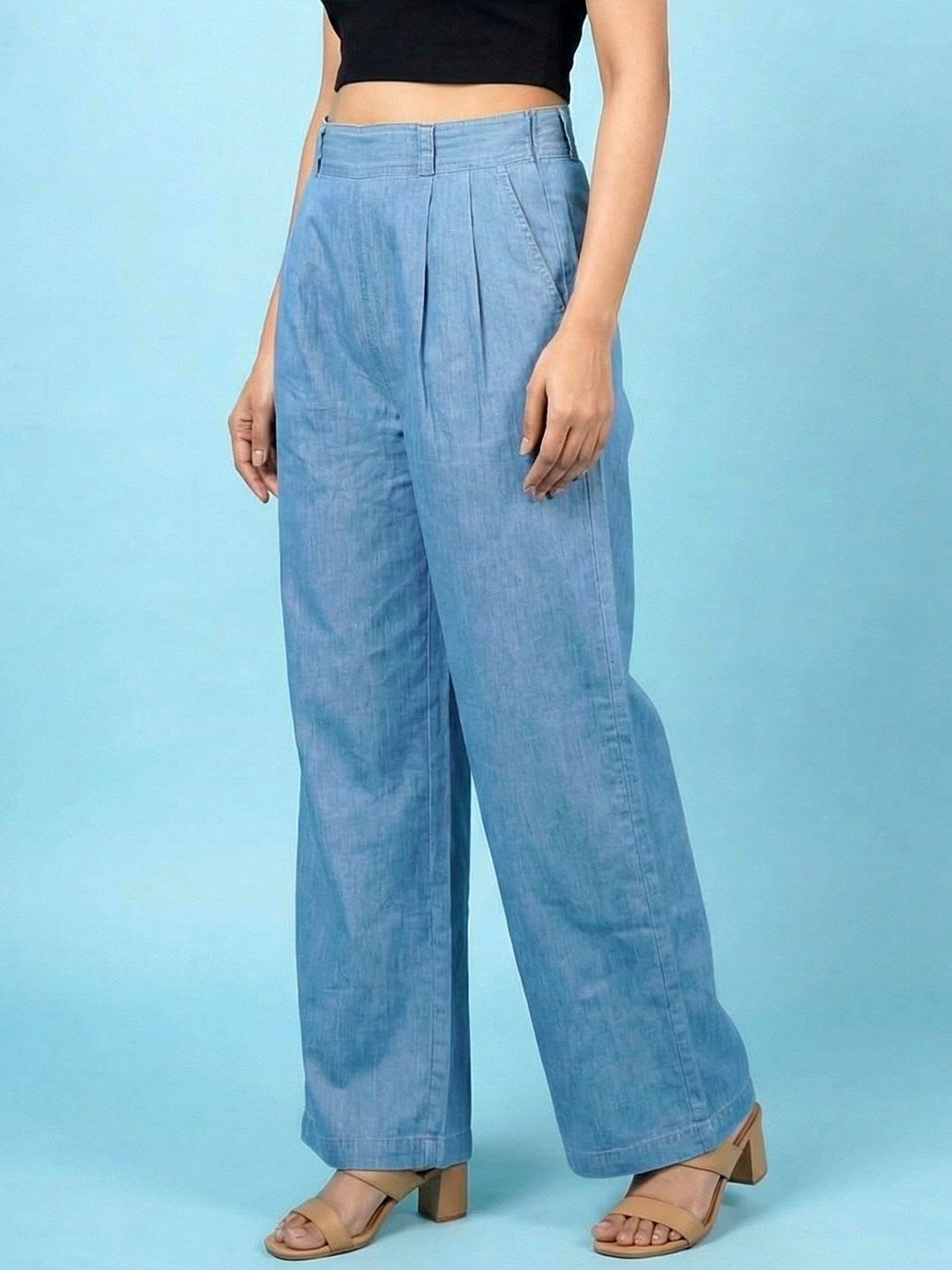 ADDYVERO Women Straight Fit High-Rise Trousers - back view