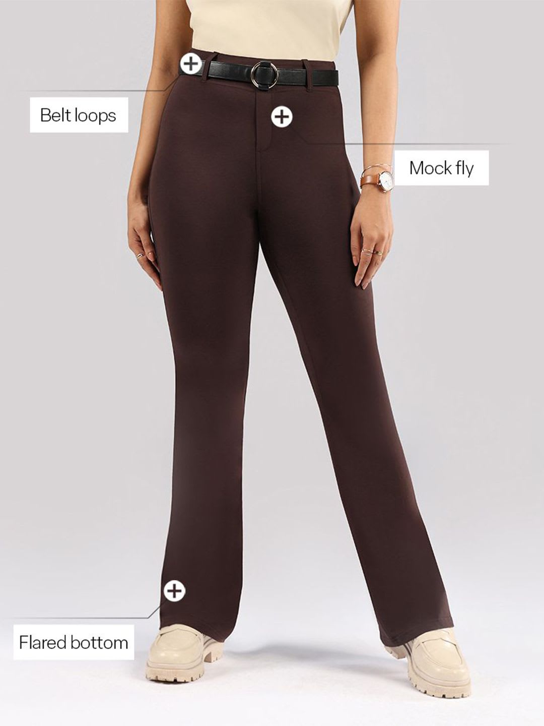 Blissclub AM:PM Cotton Flare Pants - Lite -Regular - left view