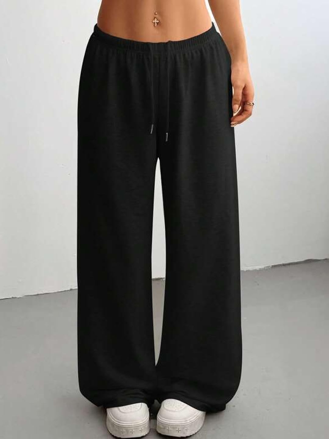 SZN Women Black Mid-Rise Relaxed Fit Trousers - default view