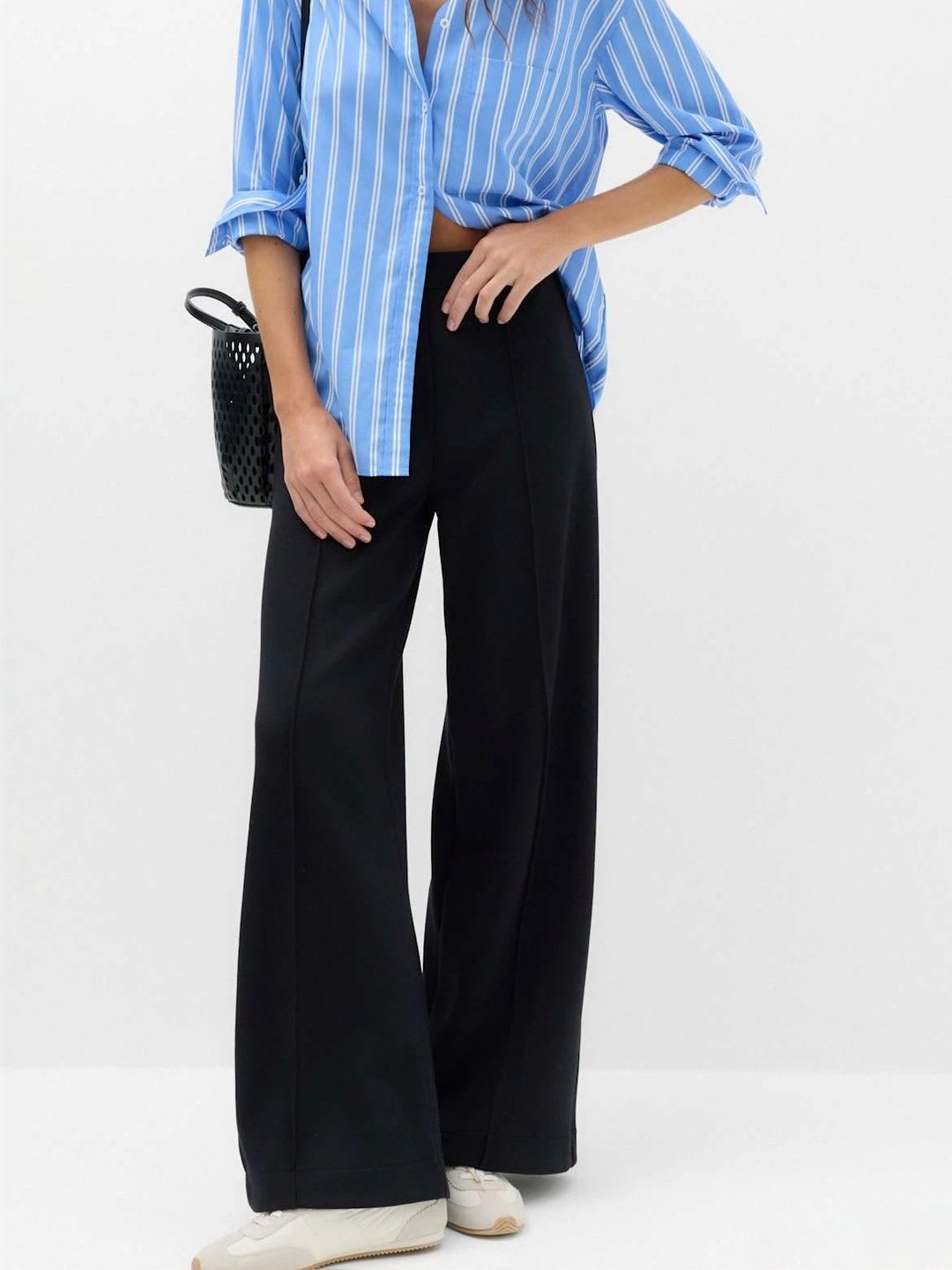 Marks & Spencer Premium Jersey Wide Leg Trousers - default view