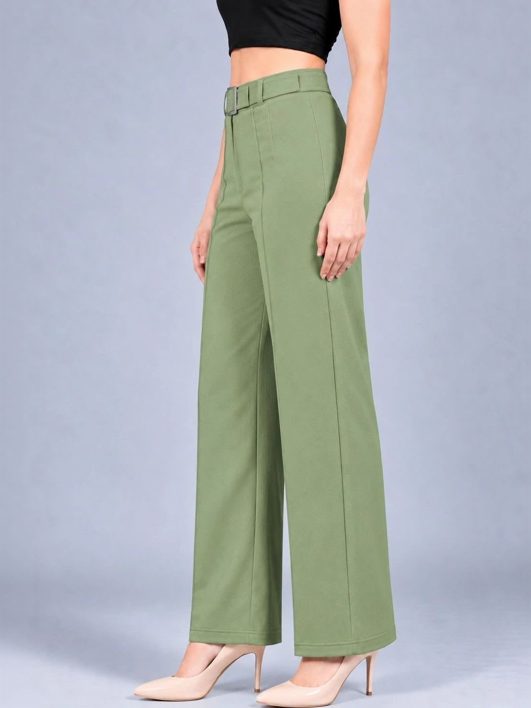 BAESD Women Easy Wash Pleated Trousers - back view