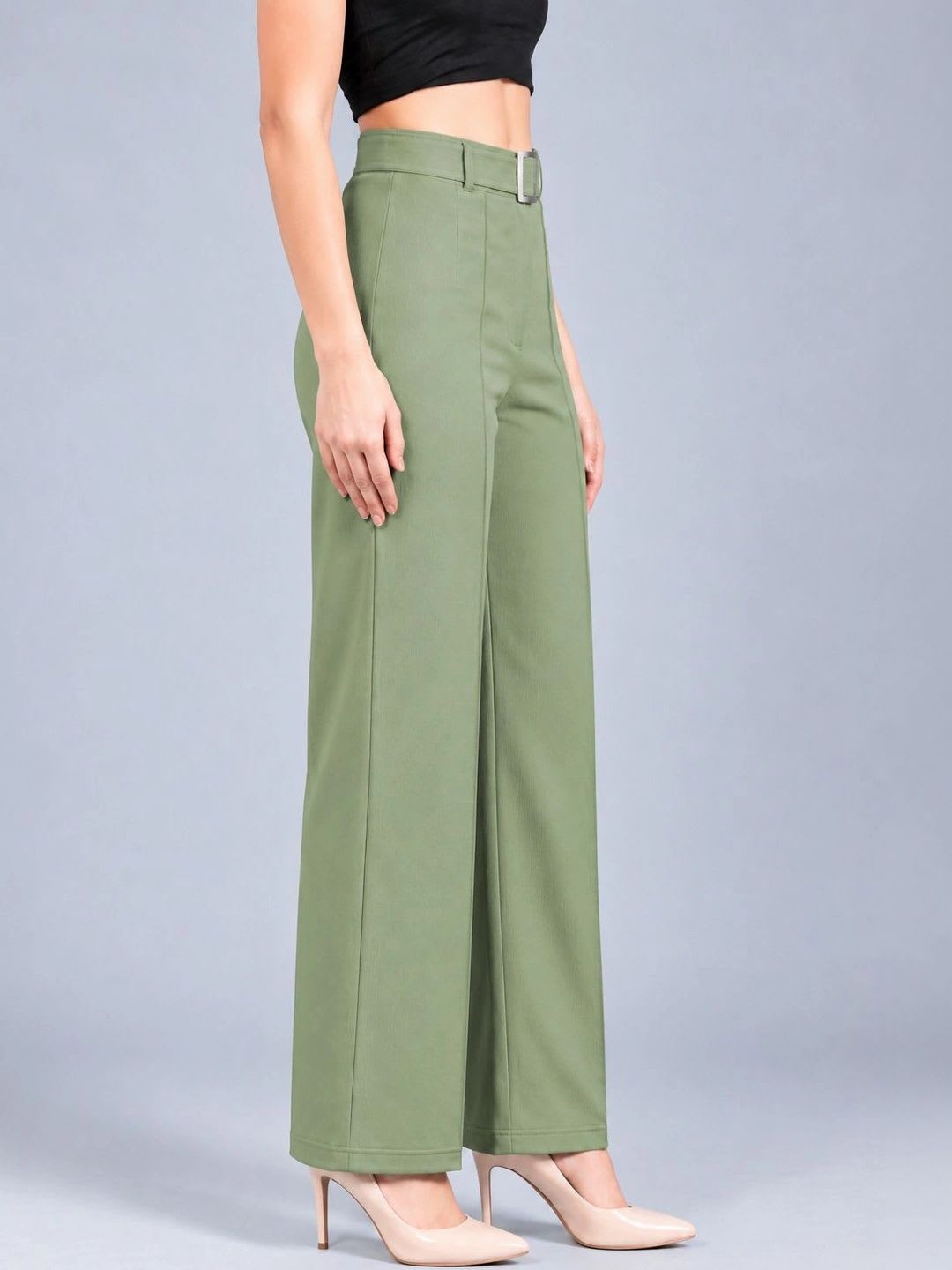 BAESD Women Easy Wash Pleated Trousers - left view