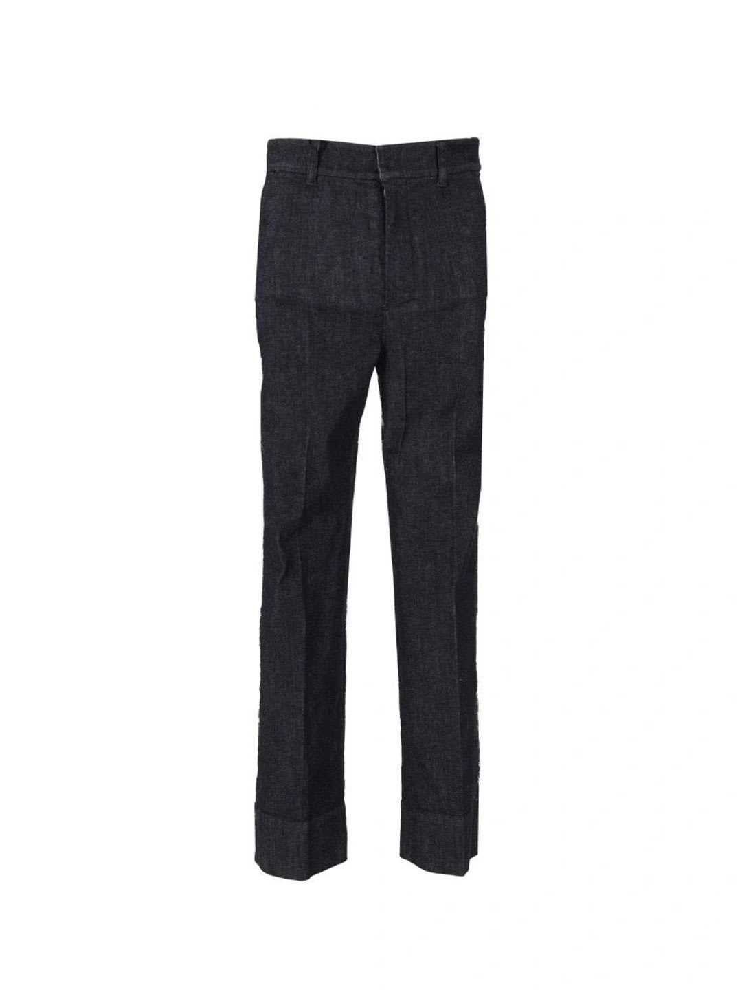 Max Mara Dark Grey Slim Flat Front Pants - default view