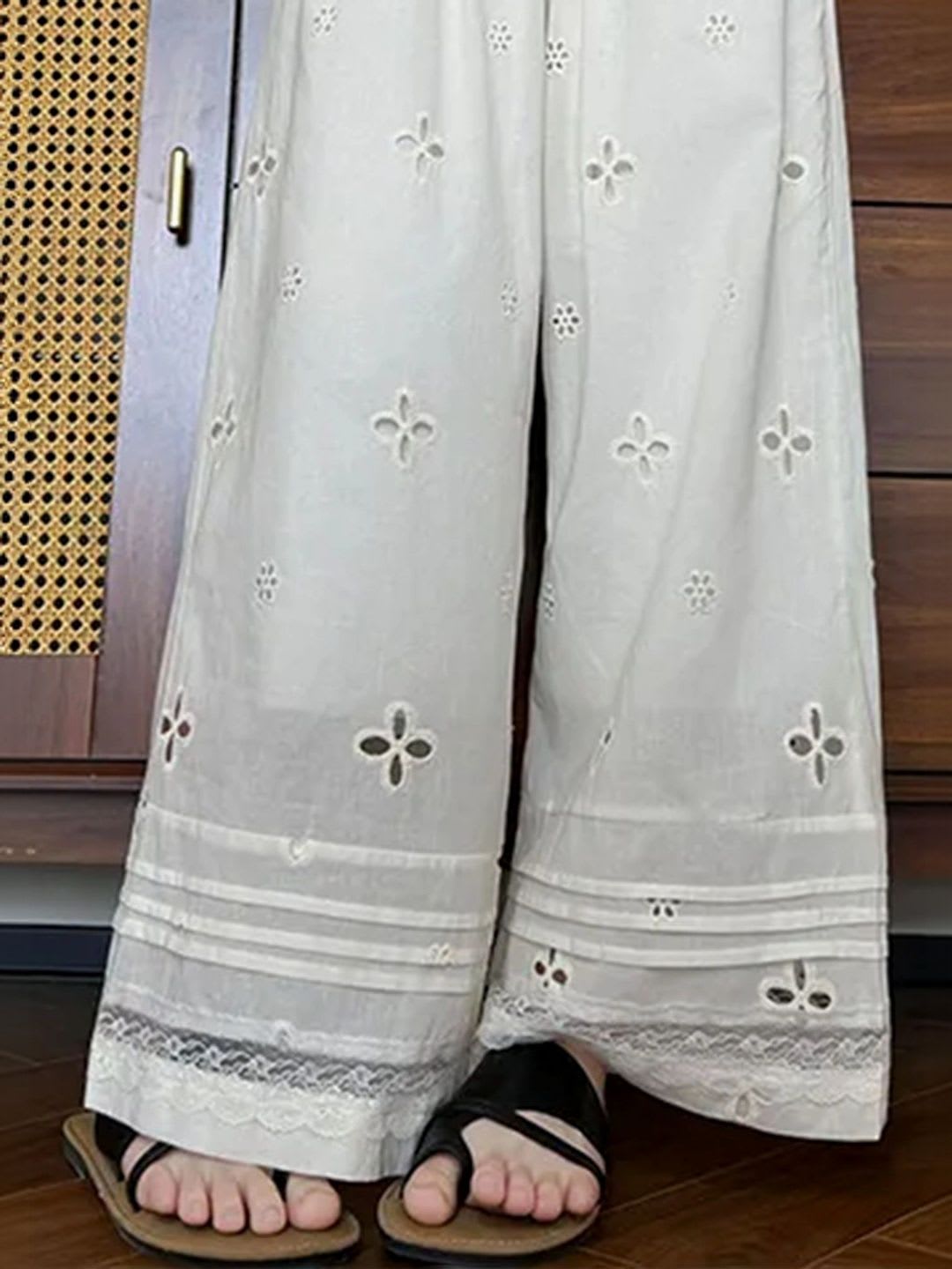 LULU & SKY Women Embroidered Loose Fit Trousers - right view