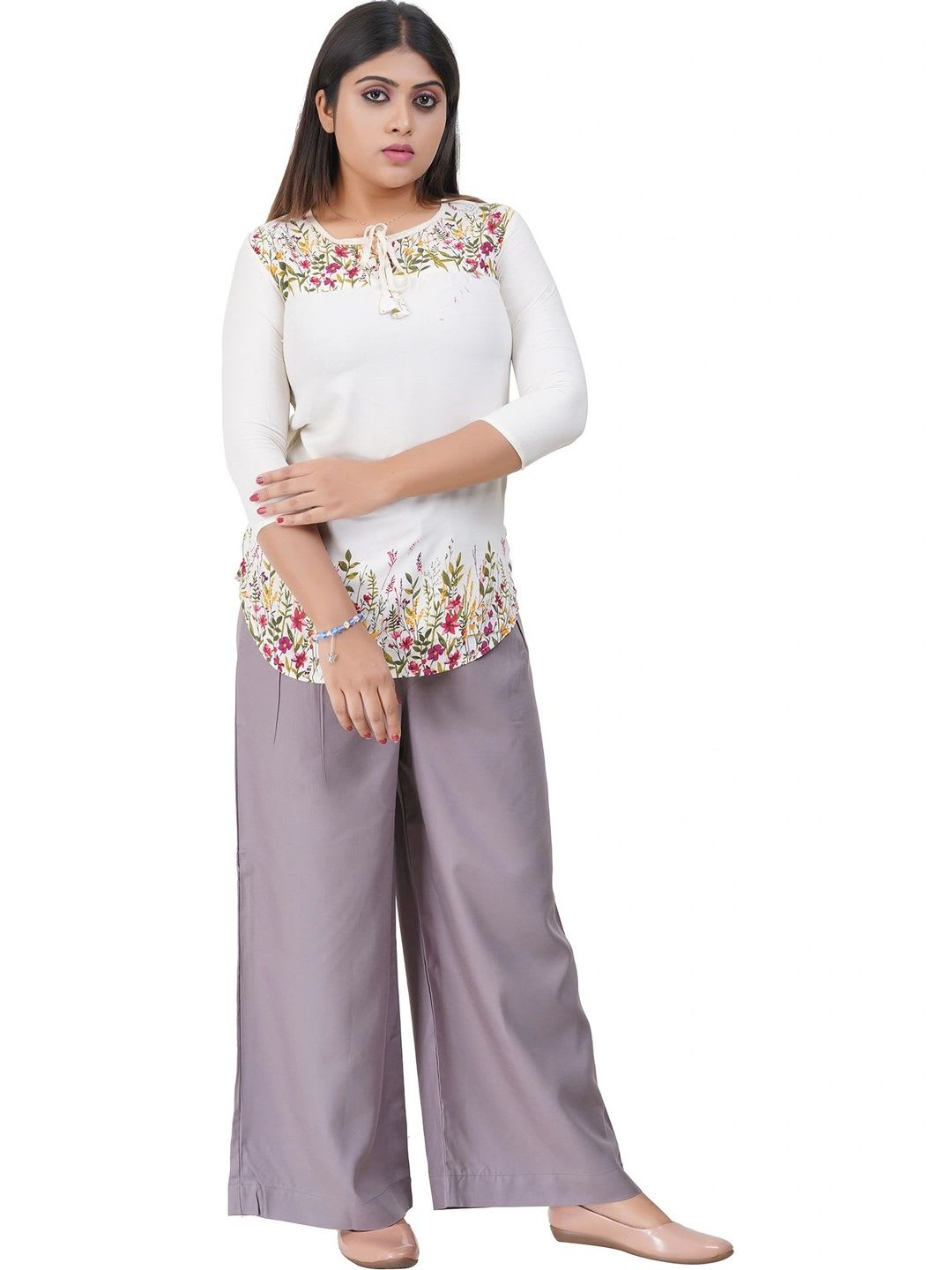 Bhappy Co. Women Relaxed Pleated Trousers - left view