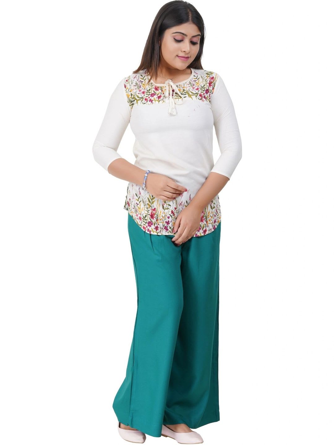 Bhappy Co. Women Relaxed Pleated Trousers - left view