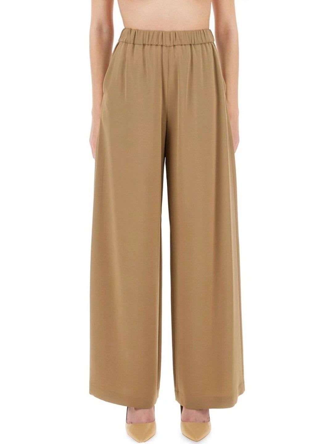 Max Mara Beige Loose Elasticated Pants - default view