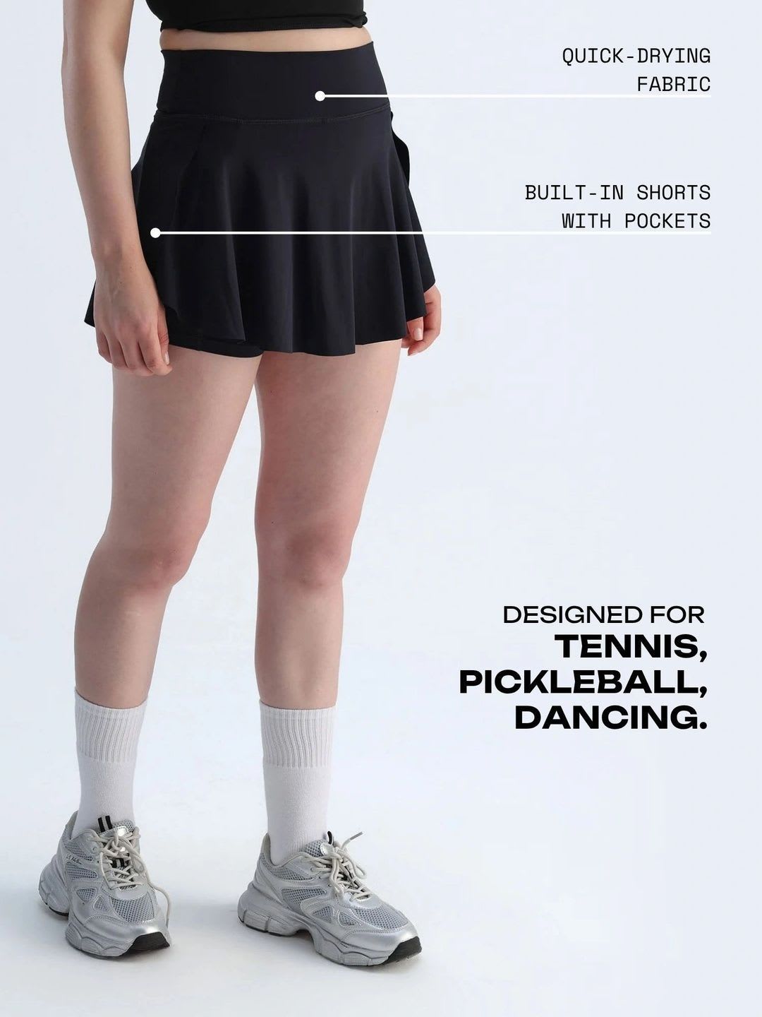 Cava Black Swirl Tennis Skorts - back view