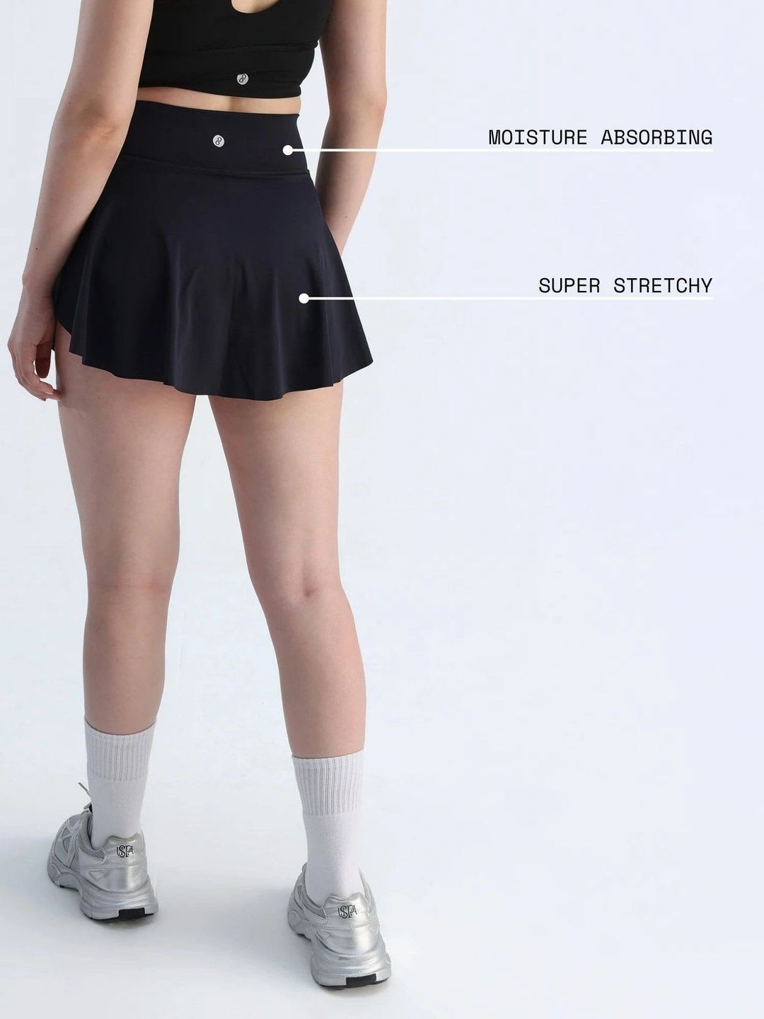 Cava Black Swirl Tennis Skorts - right view