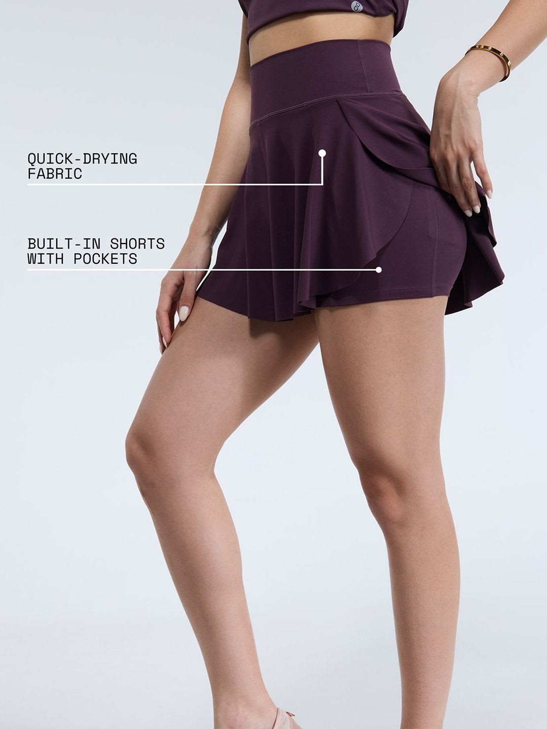 CAVA Wine Swirl Tennis Skorts - back view