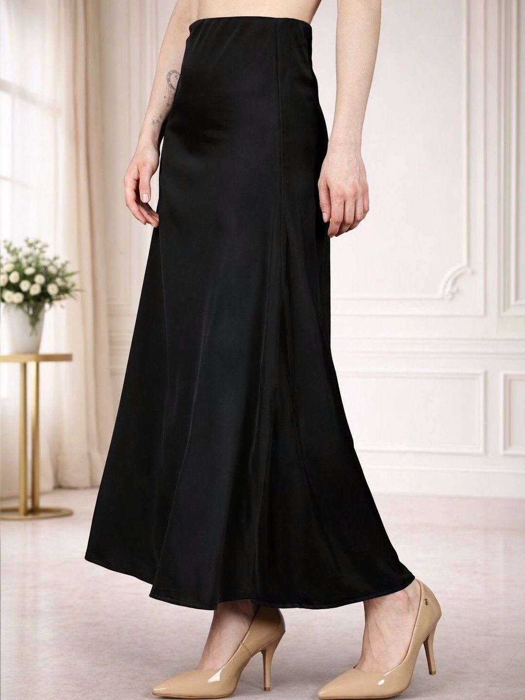 Aadvi Fashion Women Satin Korean Maxi A-Line Skirt - left view