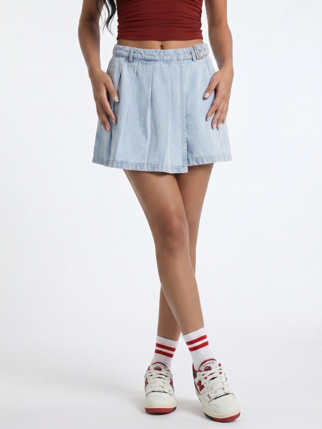 glitchez Women Mini Denim Skorts - default view