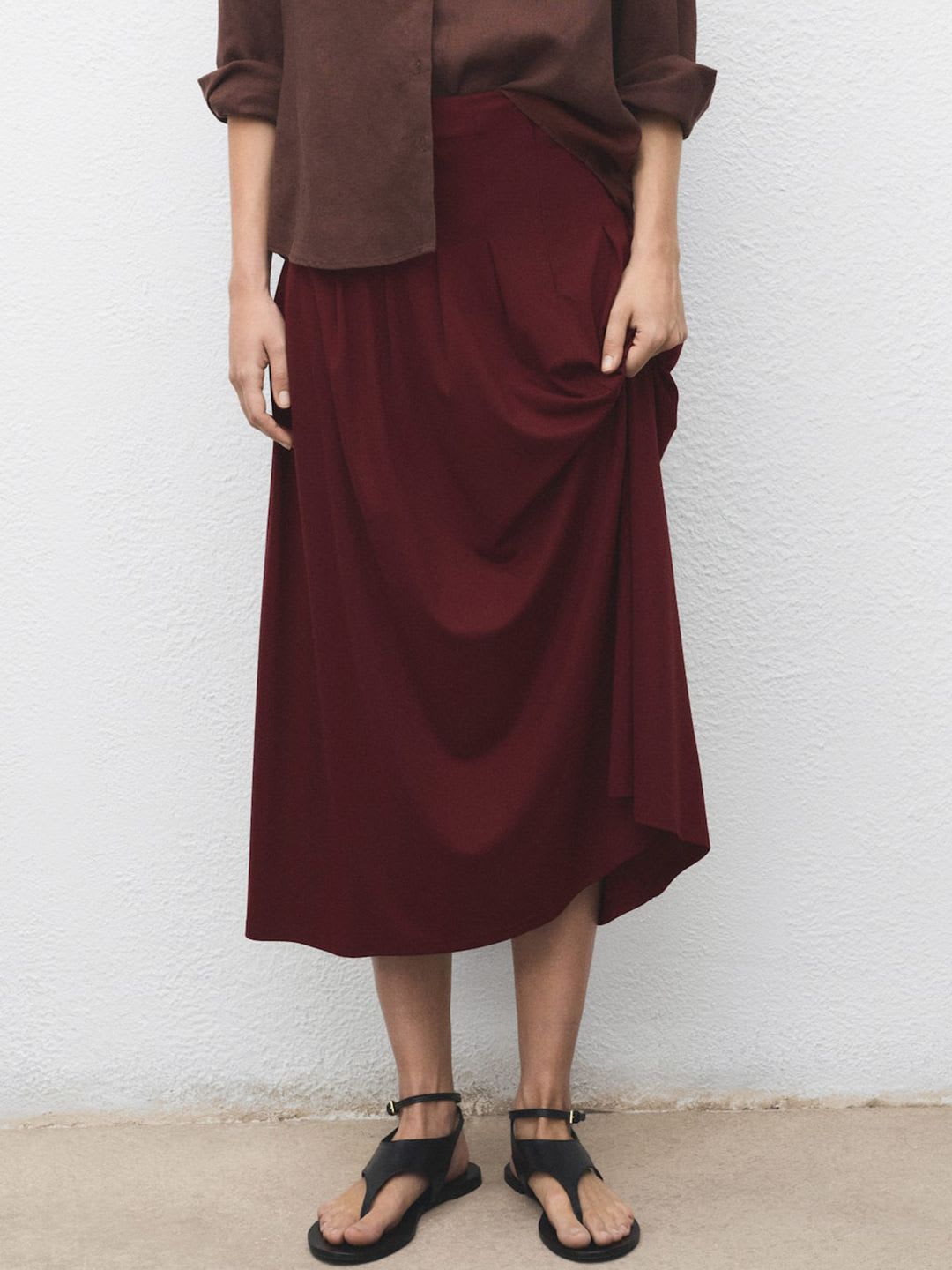 MANGO High Rise Pleated Skirt - default view