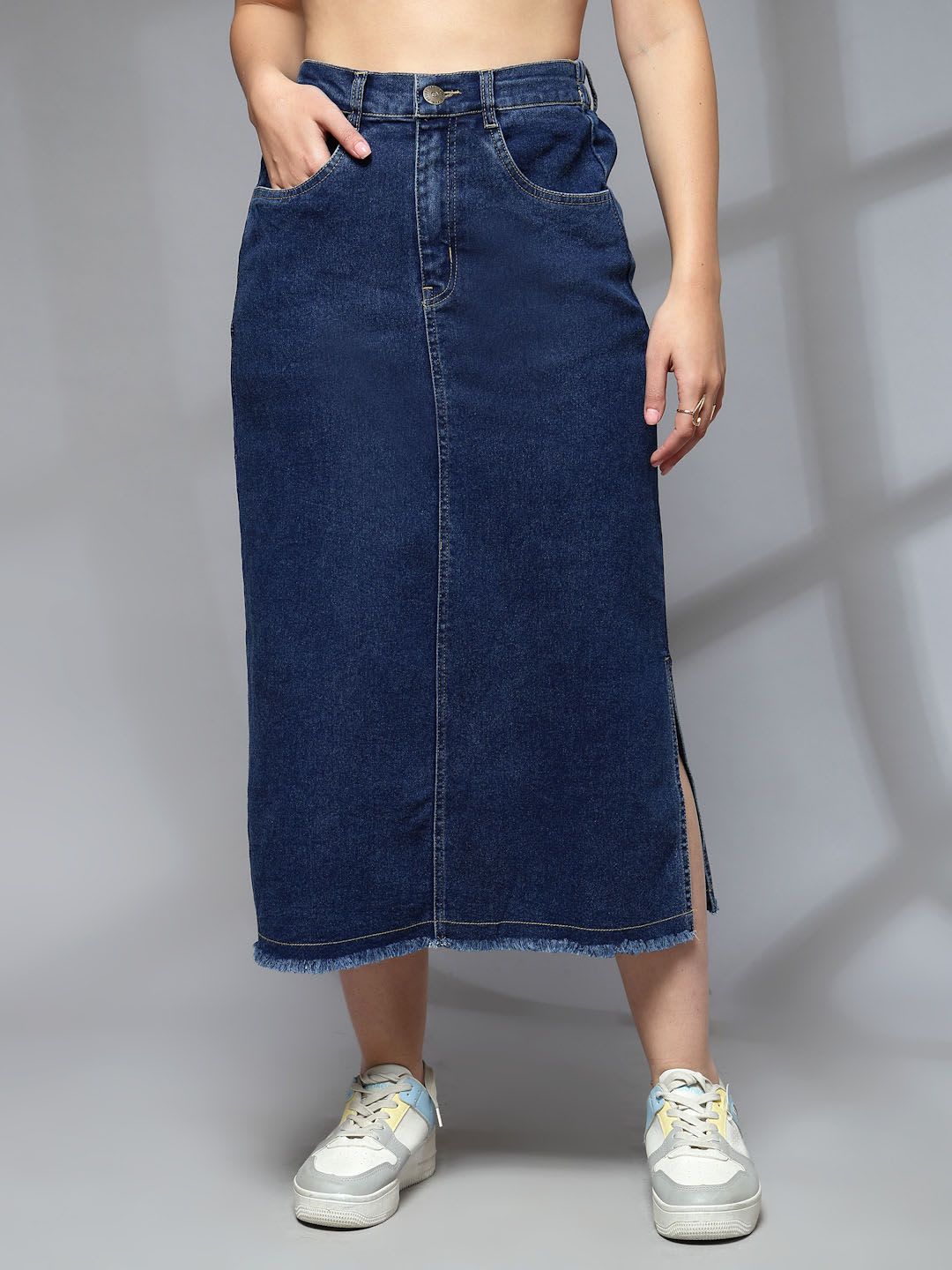 plusS Women Straight Midi Skirt - default view