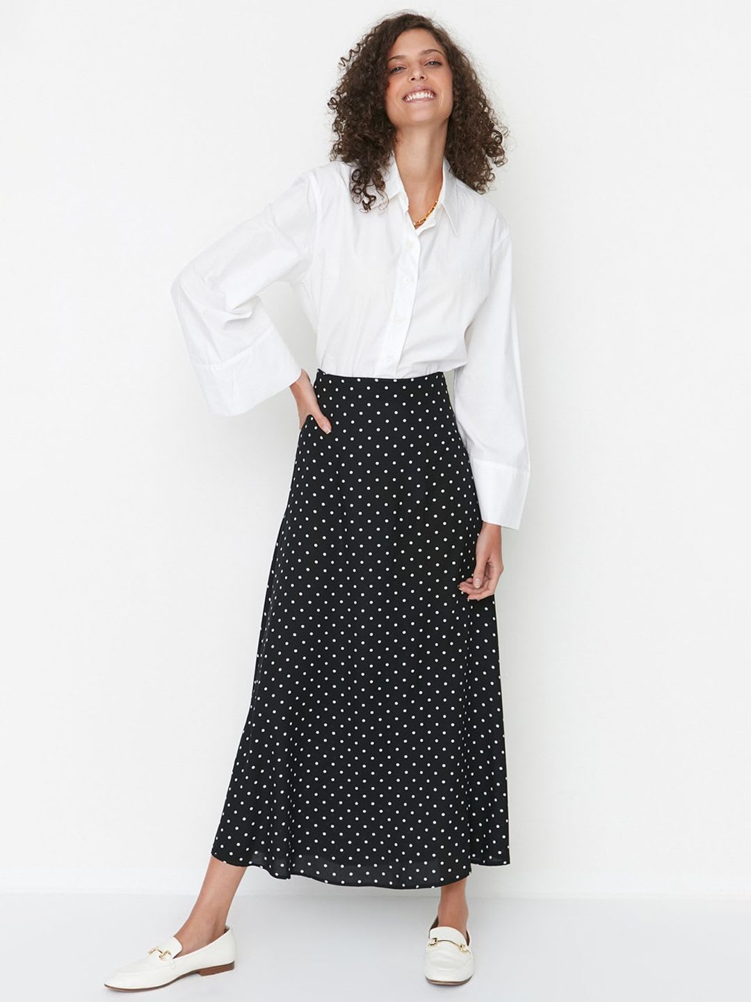 Trendyol Geometric Printed Opaque A-Line Maxi Skirts - default view