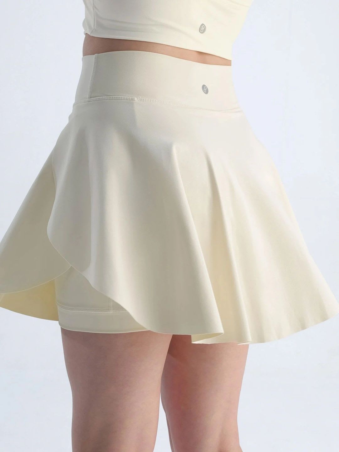 CAVA Women Ivory Mini Flared Skirt - back view