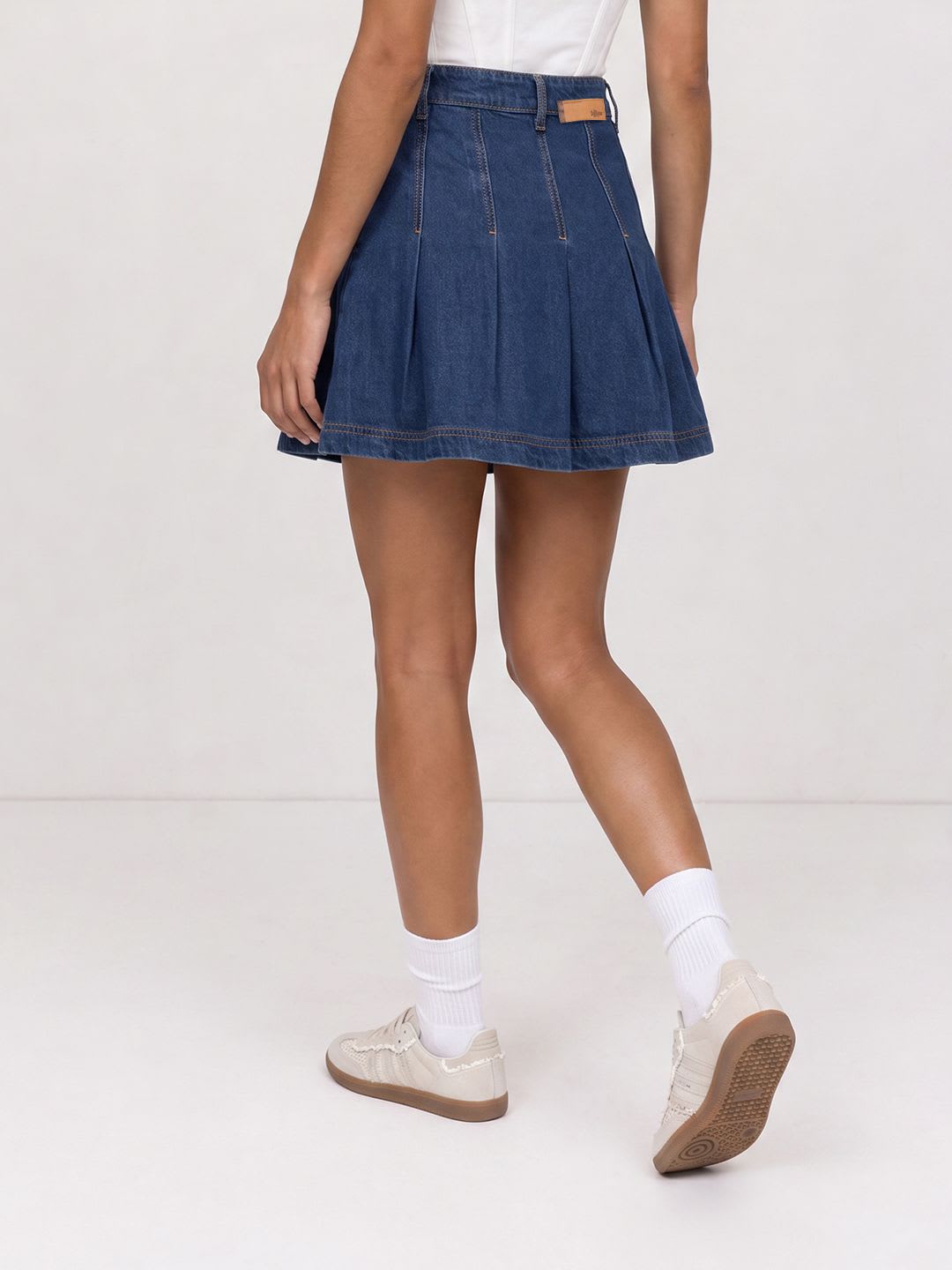 Roadster The Roadster Life Co. Pleated Pure Cotton Mini Skirt - back view