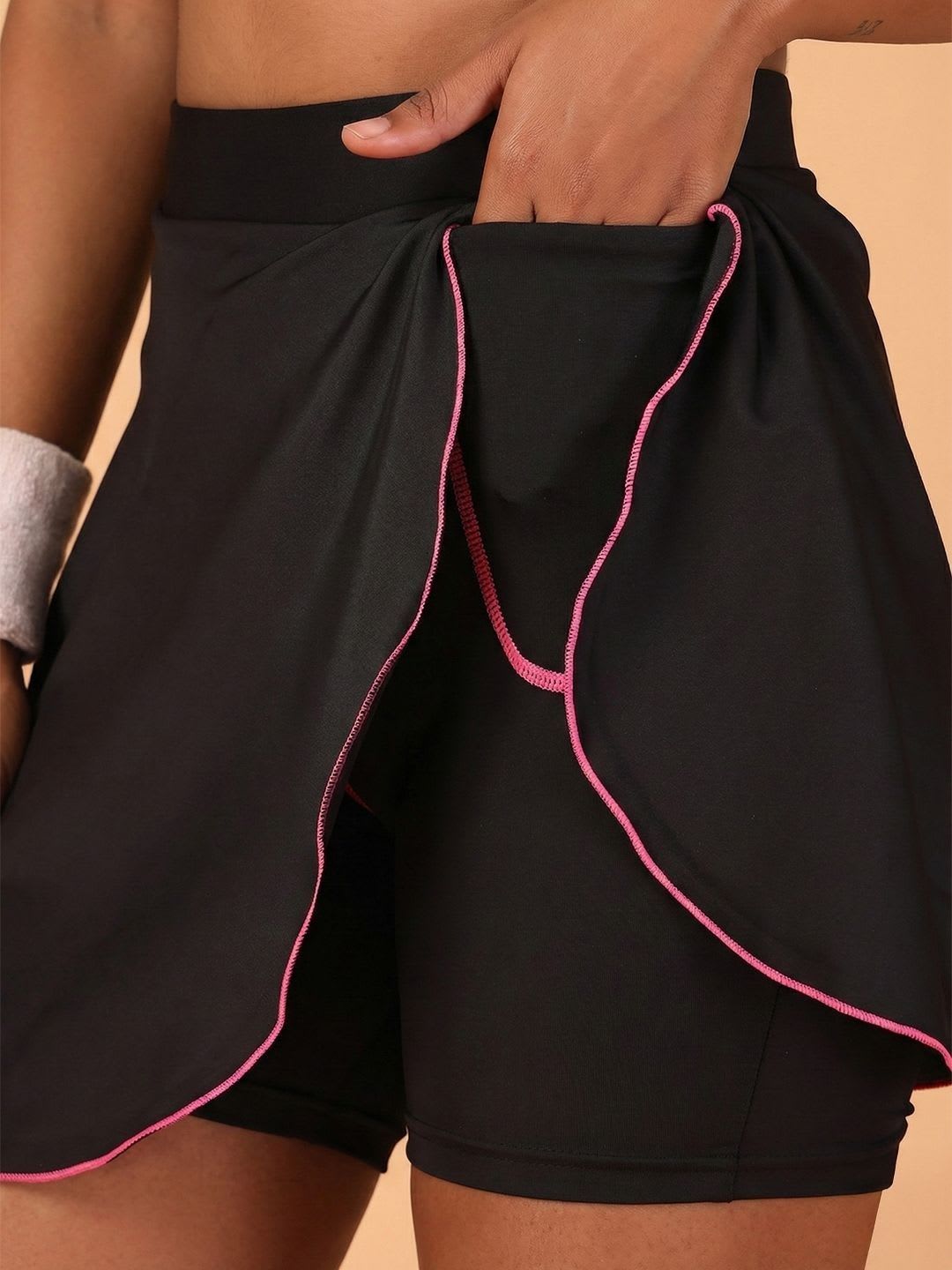 HRX by Hrithik Roshan Ultra Soft High Rise Training Skorts - back view