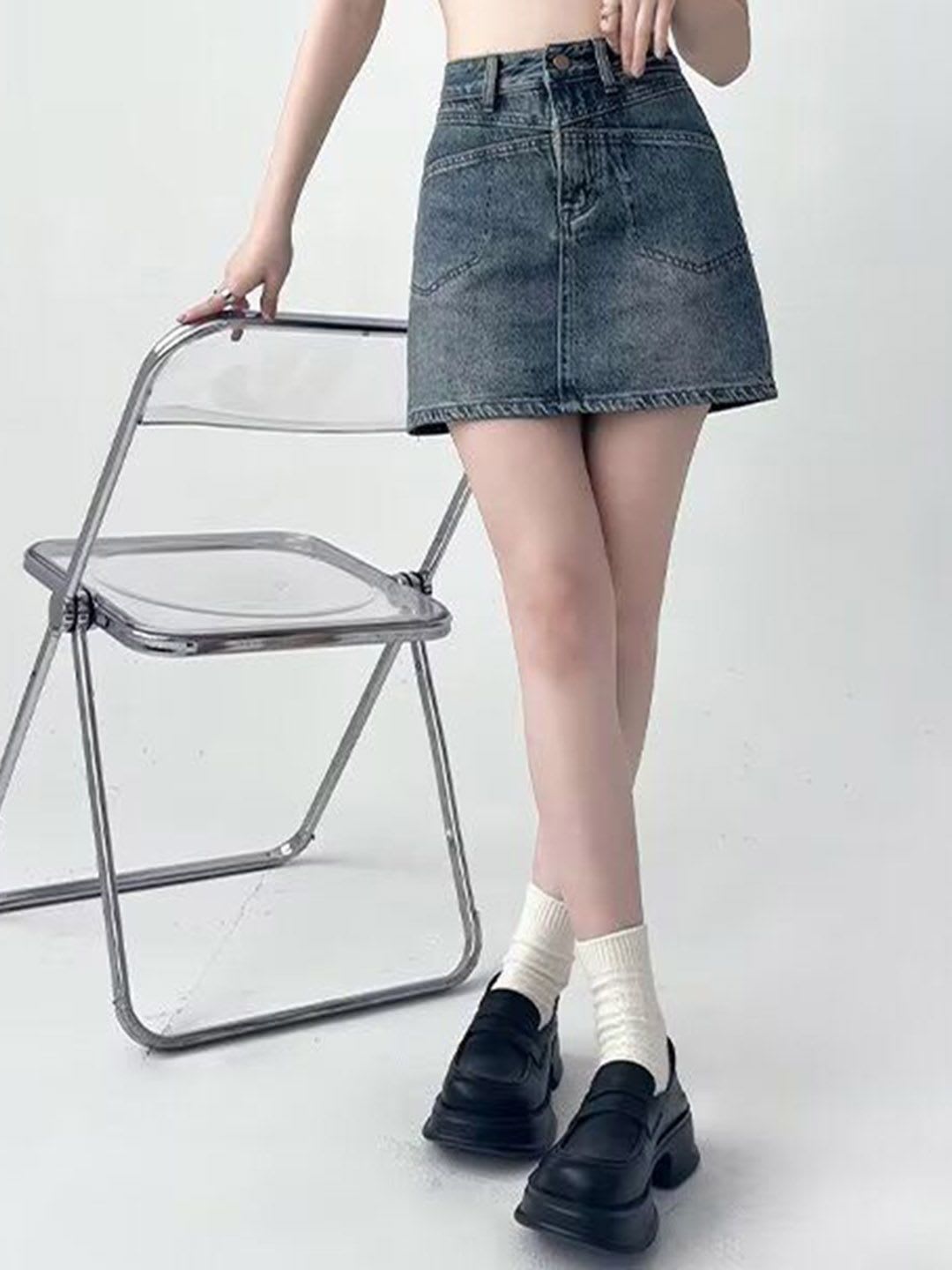 StyleCast Pure Cotton Straight Mini Skirts - default view