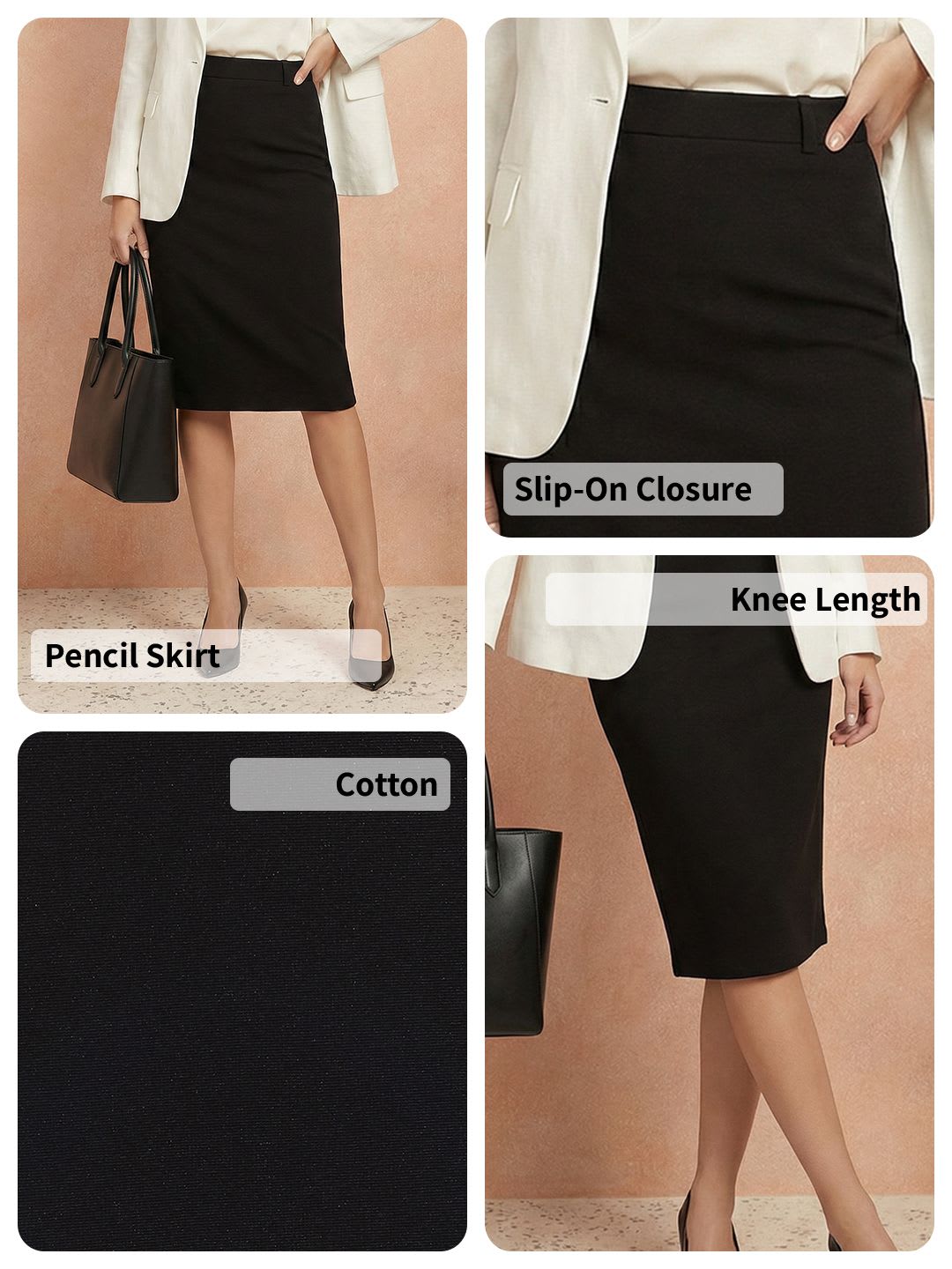 All About You Formals All About You Knee Length Formal Pencil Skirt - left view