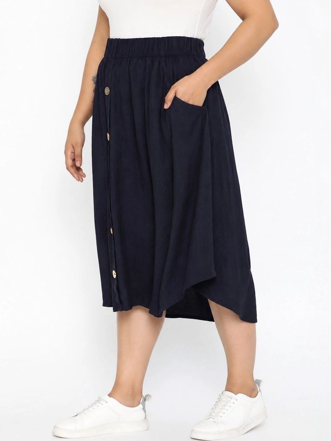 The Pink Moon Women Midi A-Line Skirt - left view