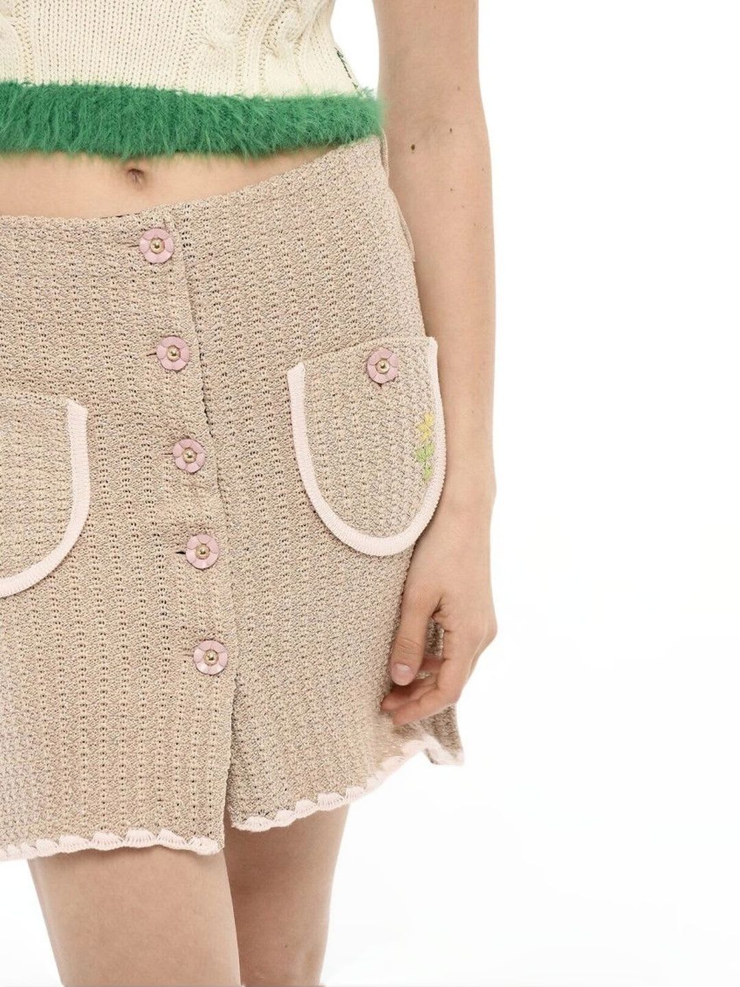 Cormio Women Cotton Knits Mini A-Line Skirt - back view