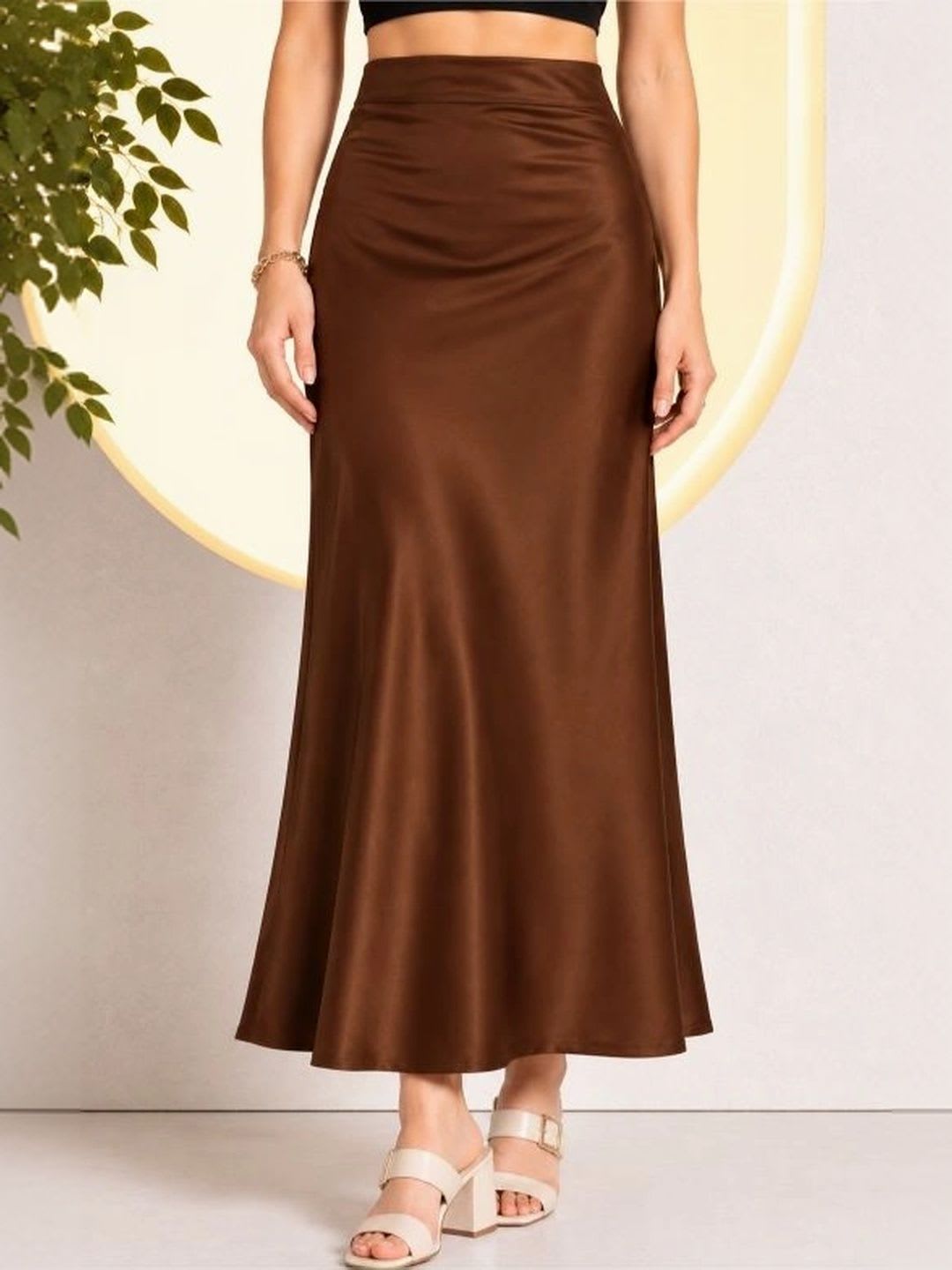 Aadvi Fashion Women Satin Maxi A-Line Skirt - default view