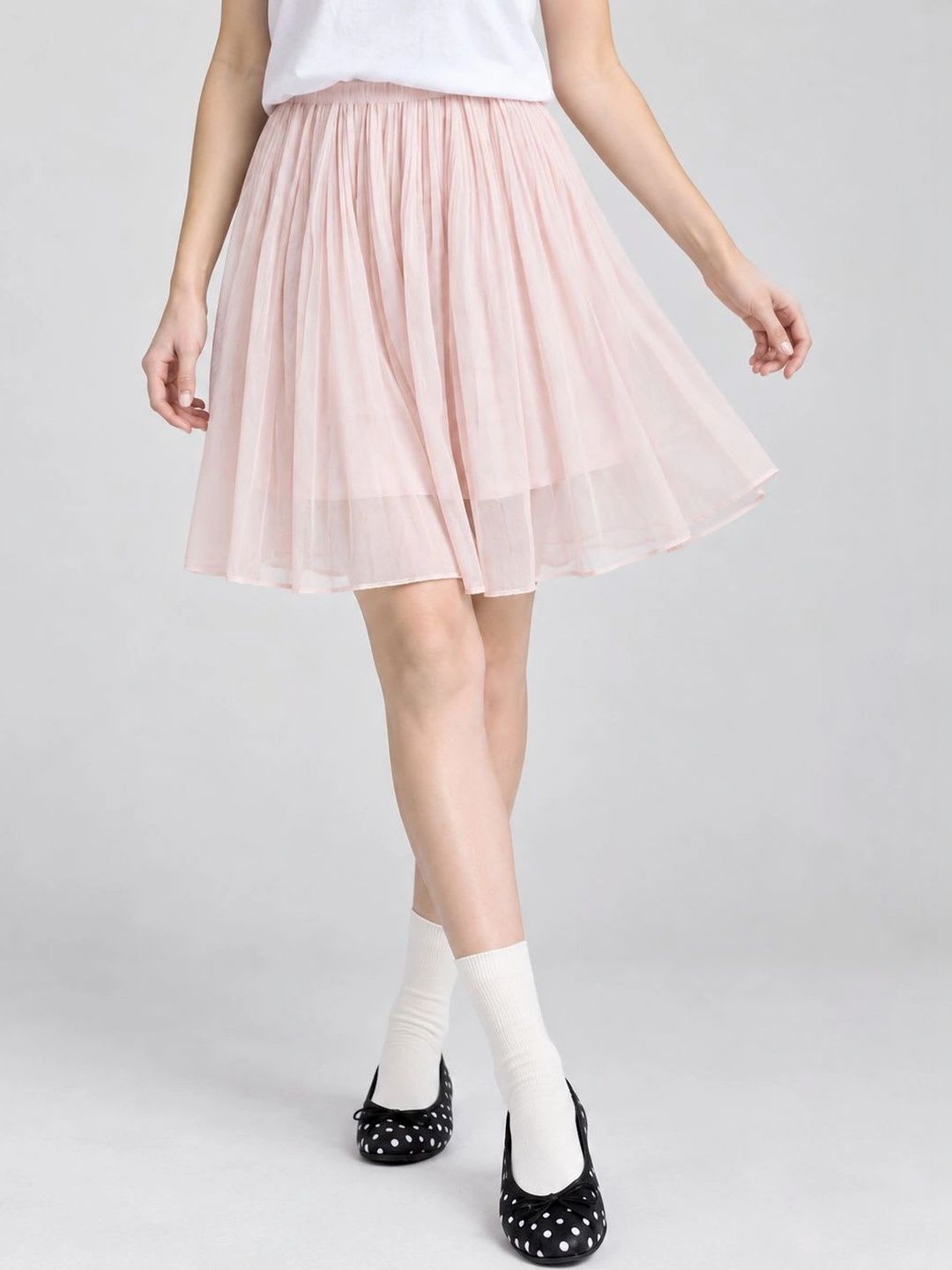 Suo Women Tulle Above Knee Flared Skirt - default view