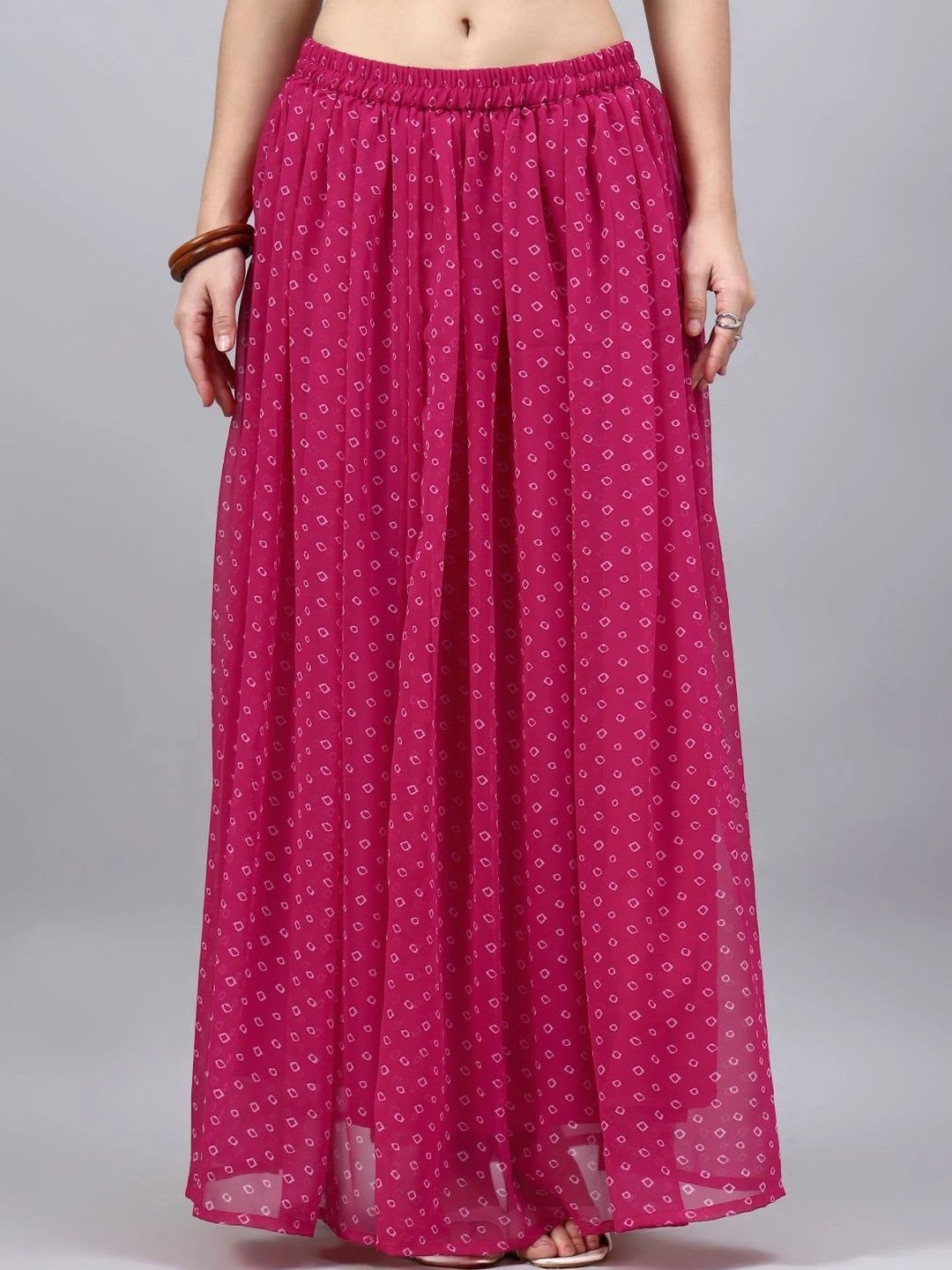 JDS LIFESTYLE Women Georgette Geometric Maxi Flared Skirt - default view